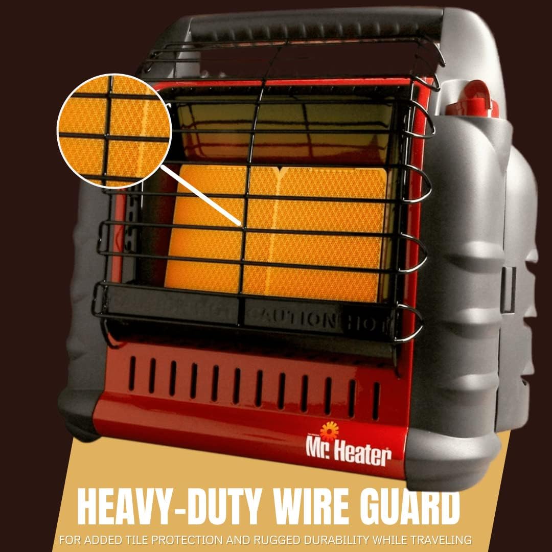 Mr. Heater Portable Big Buddy Propane Heater - 10-Ft Hose & Tank Adapter Bundle - Indoor/Outdoor Use - 4 000  9 000 or 18 000 BTU (3 Items)