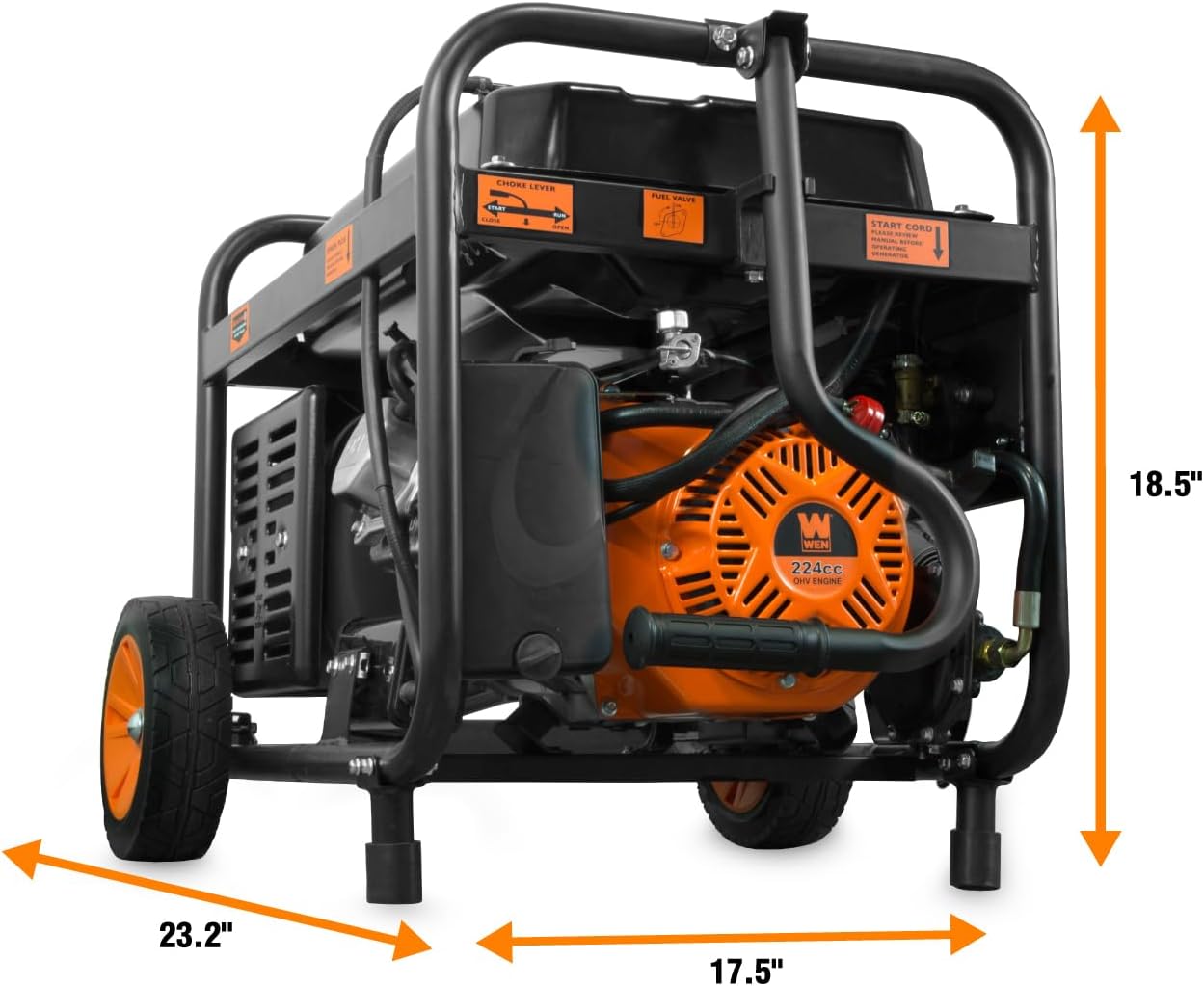 WEN 4 750-Watt 120V/240V Dual Fuel Portable Generator with Wheel Kit and Electric Start (DF475T)