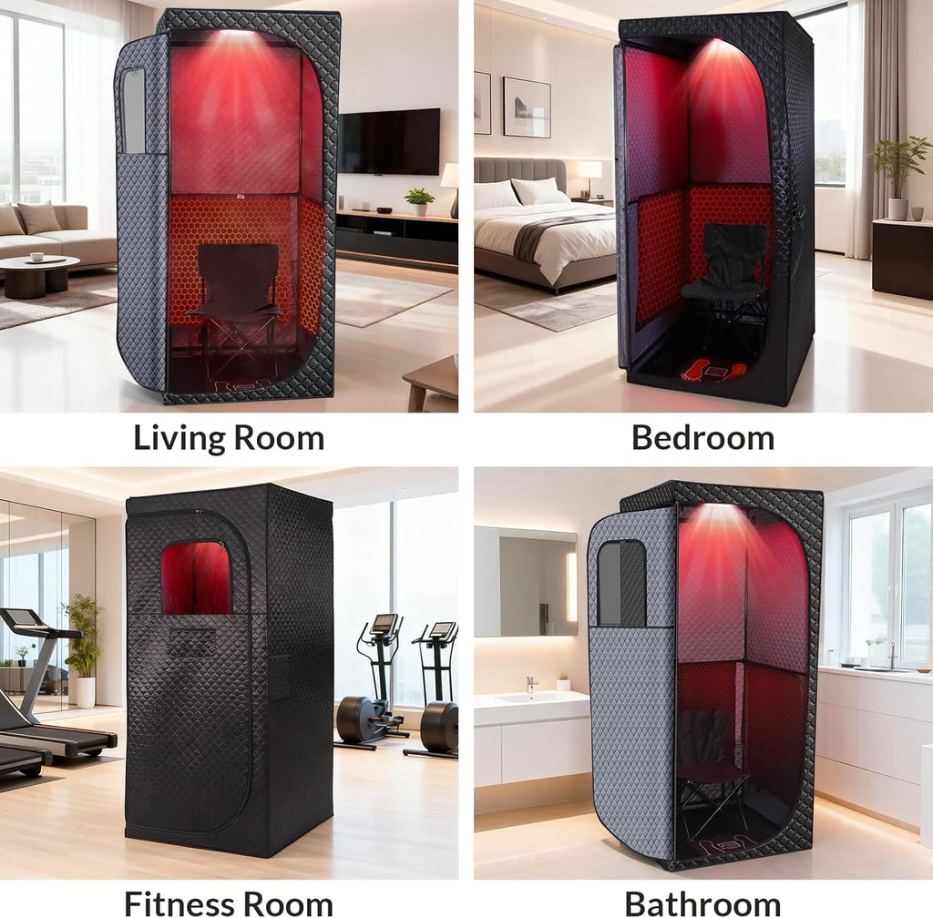Dry Infrared Sauna  Red Light Therapy Saunas for Relaxation  Detox and Muscle Relief  9 Levels Up to 140°F Personal Indoor Saunas Tent  Portable Sauna for Home  Bedroom  Living Room