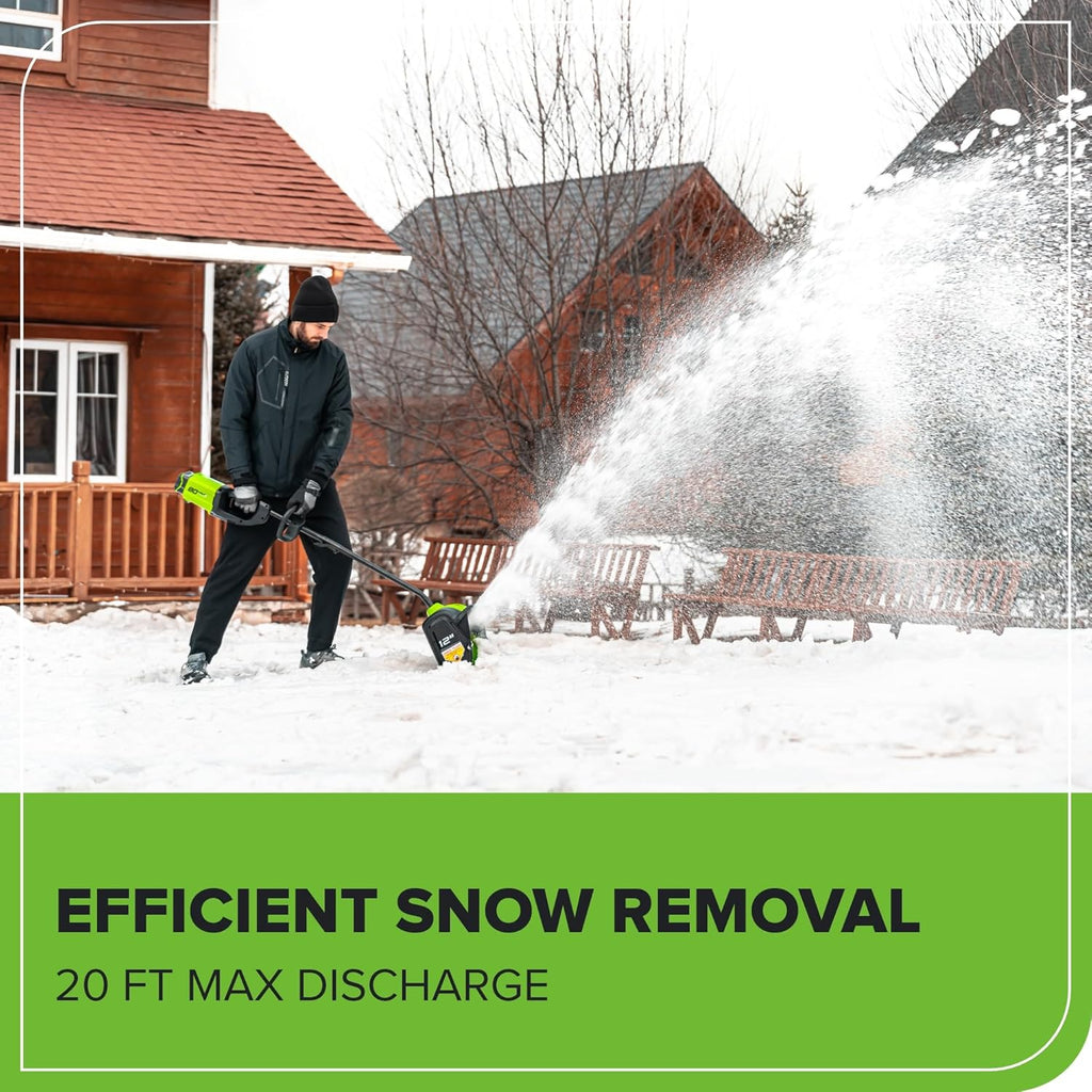 Greenworks 80V (75+ Compatible Tools) 12” Brushless Cordless Snow Shovel  2.0Ah Battery and Charger Included