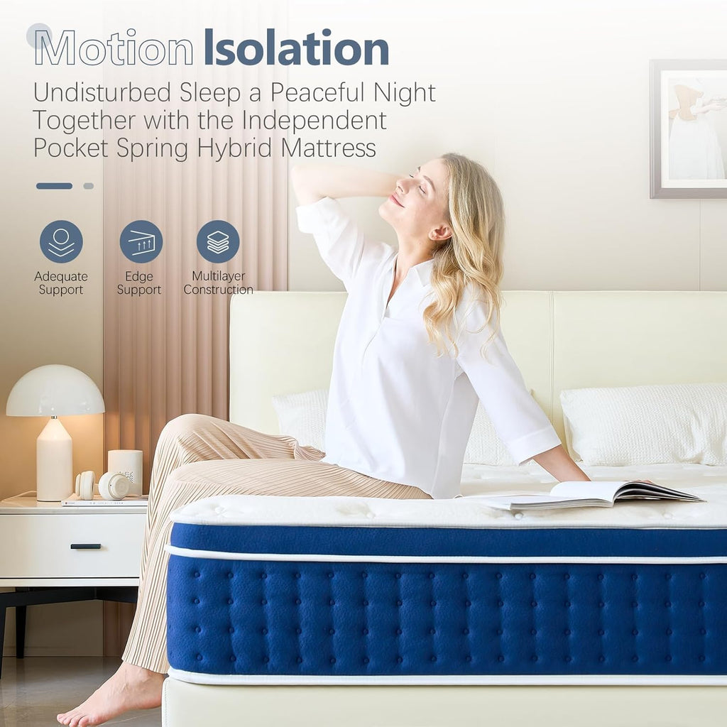 Queen Mattress 12 Inch, Gel Memory Foam Hybrid Mattresses with Luxury 10 Layers, Medium Firm Queen Bed Mattress in a Box with Pressure Relief and Support, CertiPUR-US Foam & 365-Night Trial