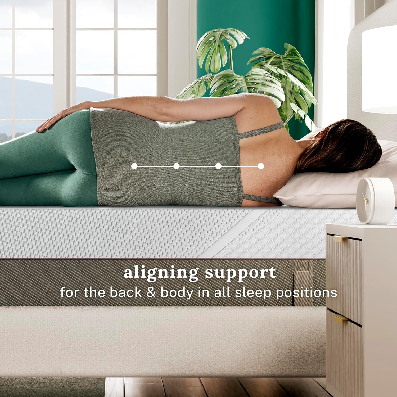 Sleep Innovations Marley 12 Inch Green Tea Gel Memory Foam Mattress, Full Size, Bed in a Box, Medium Firm Feel