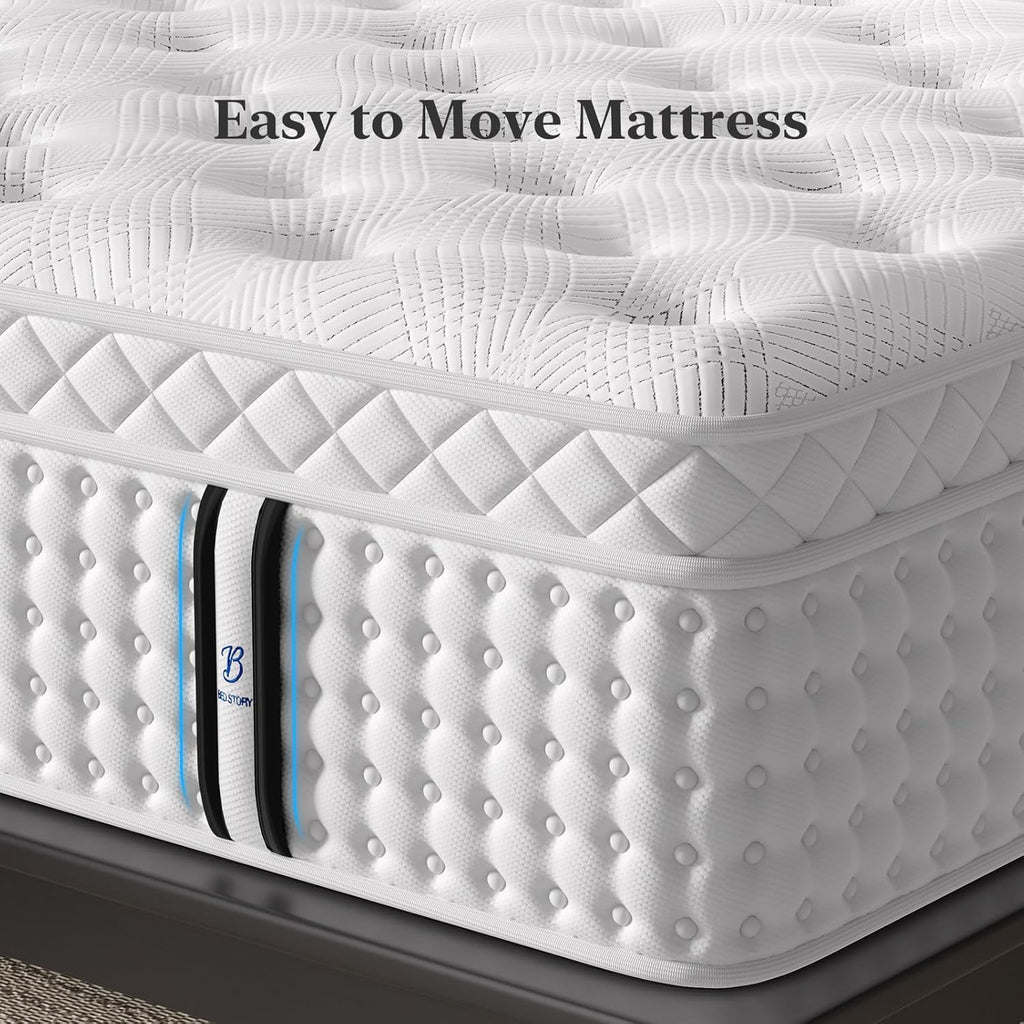 BedStory 14 Inch Firm Queen Size Mattress, Luxury Hybrid Mattress in a Box for Zoned Pressure and Back Pain Relief, Signature Collection Deep Sleep Mattresses, 10 Years Warranty, 365 Nights Trial