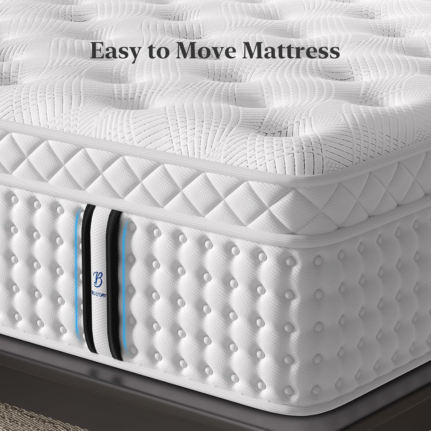 BedStory 14 Inch Firm Queen Size Mattress, Luxury Hybrid Mattress in a Box for Zoned Pressure and Back Pain Relief, Signature Collection Deep Sleep Mattresses, 10 Years Warranty, 365 Nights Trial