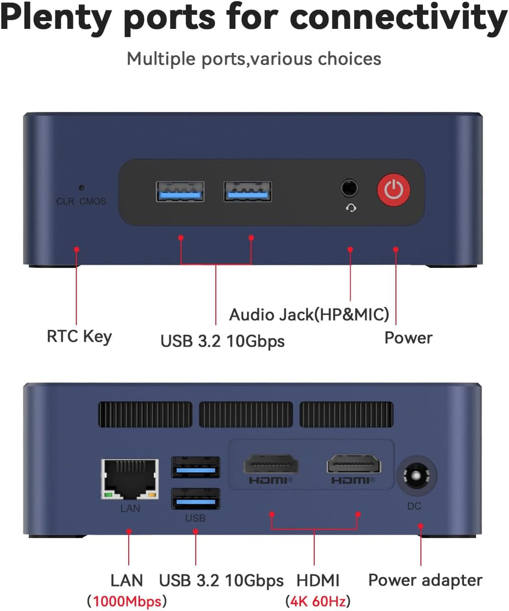 Beelink SER3 Mini PC  AMD Ryzen 3 3200U(up to 3.5GHz) 2C/4T  Mini Computer 16GB DDR4 RAM 500GB SSD  Mini Desktop Computer 4K@60Hz Dual HDMI Display WiFi6/BT5.2/WOL/HTPC/W-11 Pro