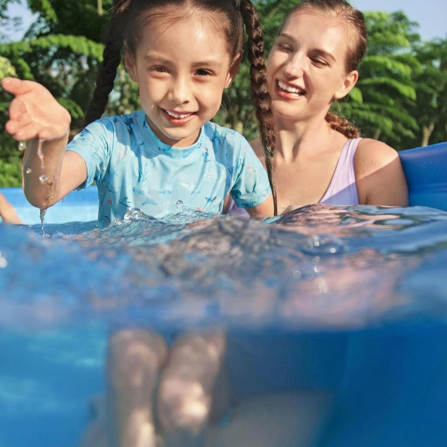 Bestway Steel Pro MAX 15' x 48" Above Ground Pool  Round Metal Frame Outdoor Swimming Pool for Backyard  Blue  Pool ONLY