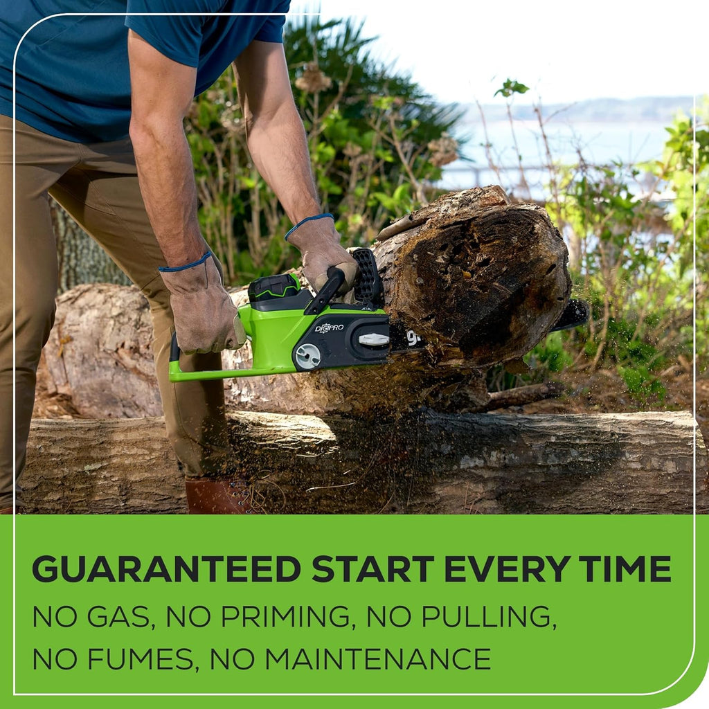Greenworks 40V 16" Brushless Cordless Chainsaw  4.0Ah Battery and Charger Included