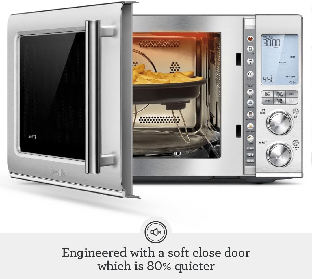 Breville BMO870BSS Combi Wave 3-in-1 Microwave, Air Fryer and Convection Oven, Brushed Stainless Steel