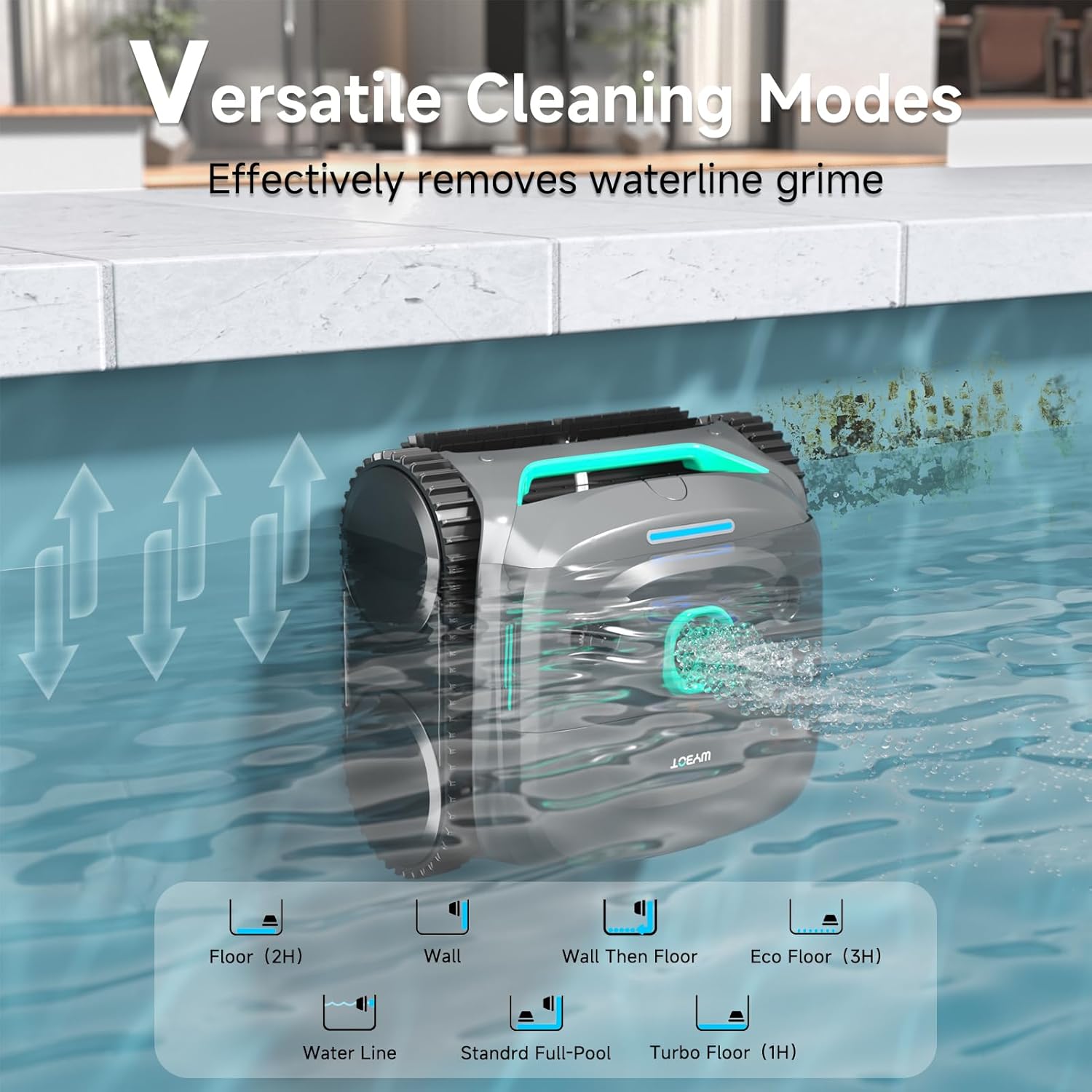 WYBOT C2 Cordless Robotic Pool Cleaner  Dual Filtration  Pool Vacumm Robot for Wall & Waterline Cleaning  Up to 180 Mins Runtime & Scheduling  Smart Navigation  for Inground/Above-Ground Pools