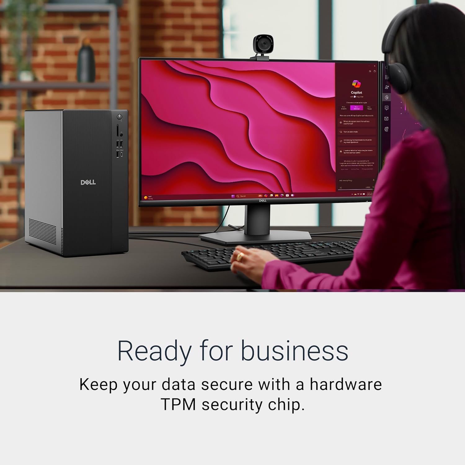 Dell Tower Desktop ECT1250 - Intel Core Ultra 7-265 Processor  UHD Graphics  16GB Memory  1TB M.2 SSD  3.0 SD Card Reader  Wired Keyboard and Mouse  Windows 11 Home  Basic Onsite Service