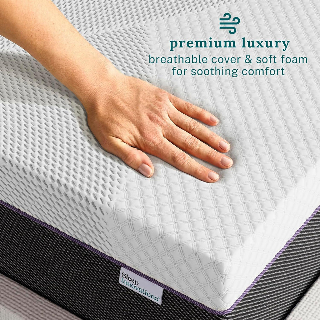Sleep Innovations Shiloh 14 Inch Green Tea Memory Foam Mattress, California King Size, Bed in a Box, Medium Feel
