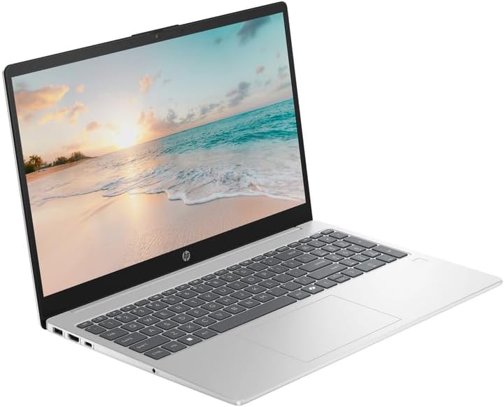 HP 15.6" FHD Business & Student Laptop Computer  8GB RAM 512GB SSD  8-Cores Intel Core i3 Processor  Windows 11  Fingerprint Reader  PLUSERA Earphones & 8-in-1 Hub Included  Natural Silver