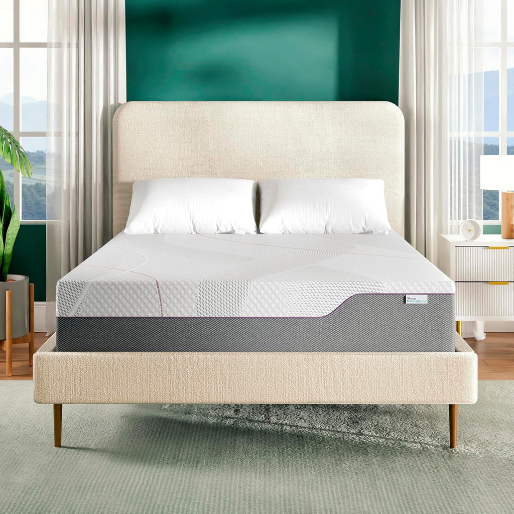 Sleep Innovations Marley 12 Inch Green Tea Gel Memory Foam Mattress, Full Size, Bed in a Box, Medium Firm Feel