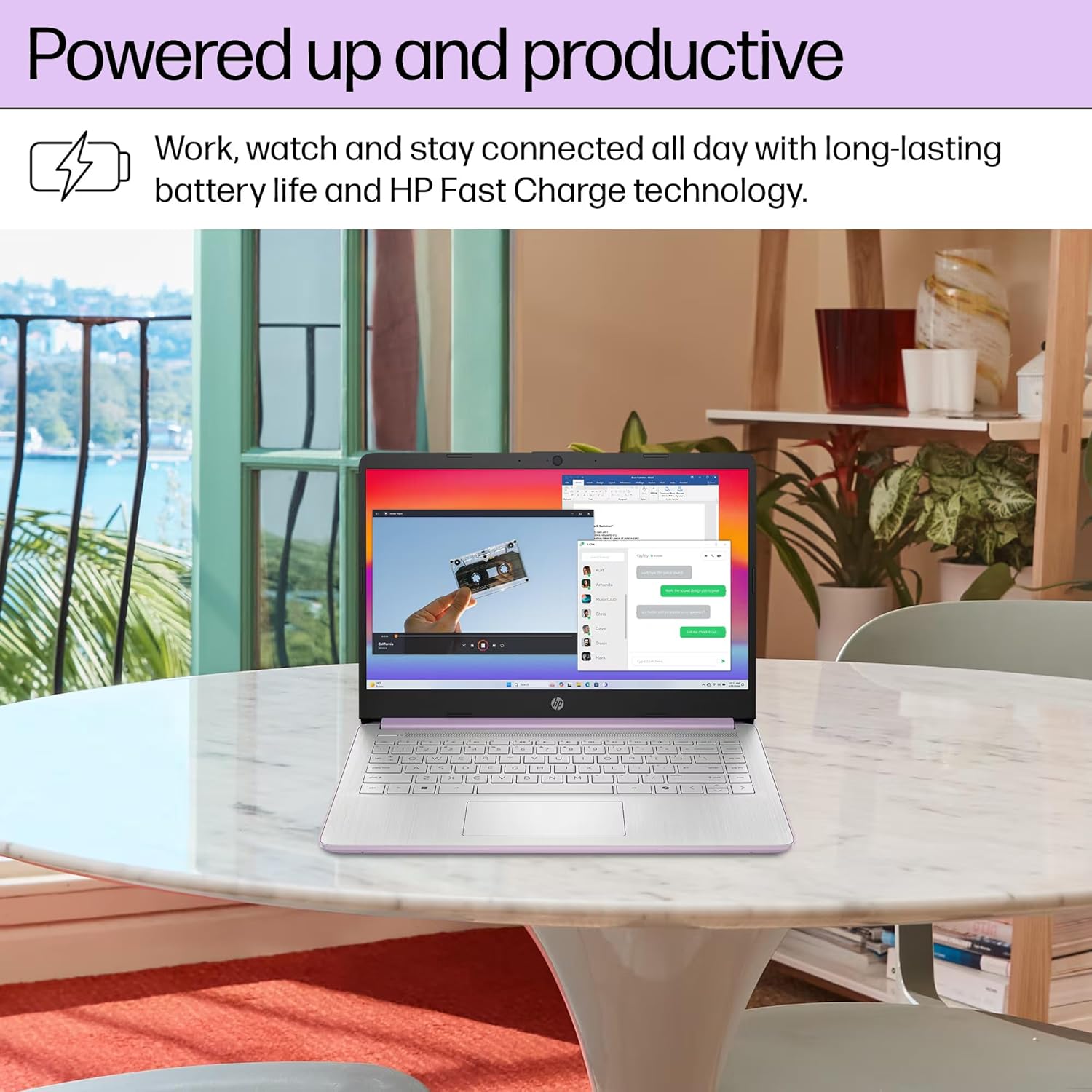 HP 14 Laptop Student Business 2025 Flagship Computer  AI Copilot  4-Core 13th Gen Intel CPU  16GB RAM 628GB Storage (128GB UFS+500GB Ext) 1-Yr Office 365 Long Battery HubxcelAccessory Win 11S Lavender