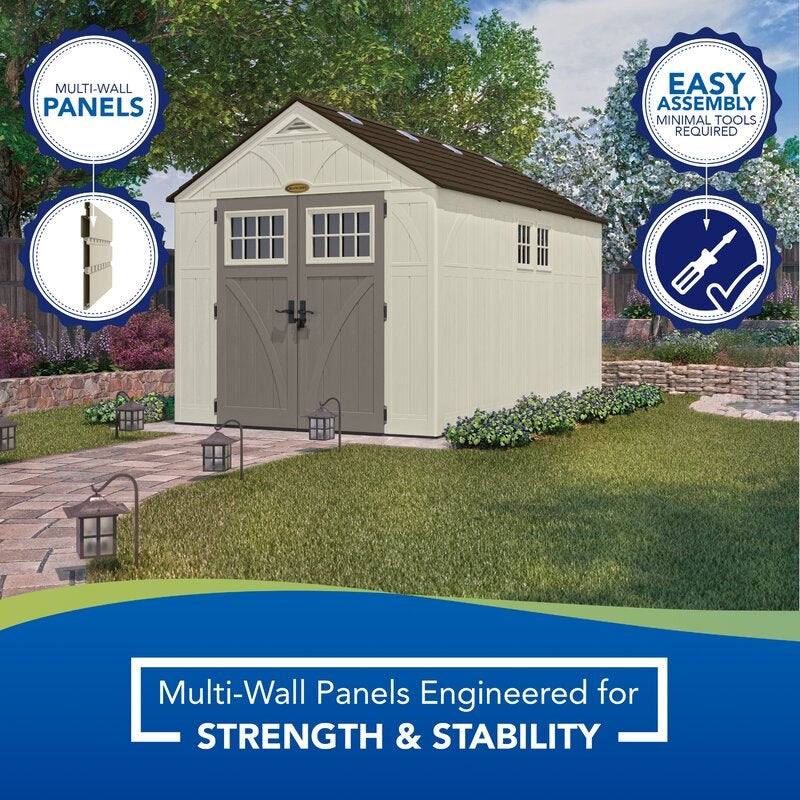 Tremont 8 ft. W x 13 ft. D Plastic Storage Shed