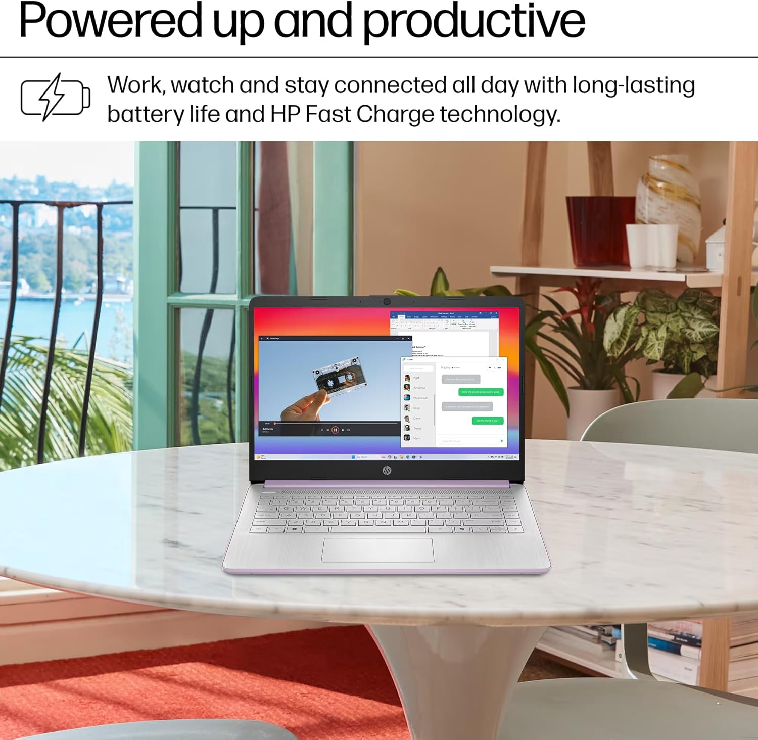 HP 14" Laptop Computer 2025-2026 Business Student  Copilot AI  Lifetime Office  4-Core Intel CPU  16GB RAM  628GB Storage (128GB UFS+500GB Ext)  Wi-Fi 6  10+ Hrs  MarxsolAccessory Win 11 Pro  Lavender