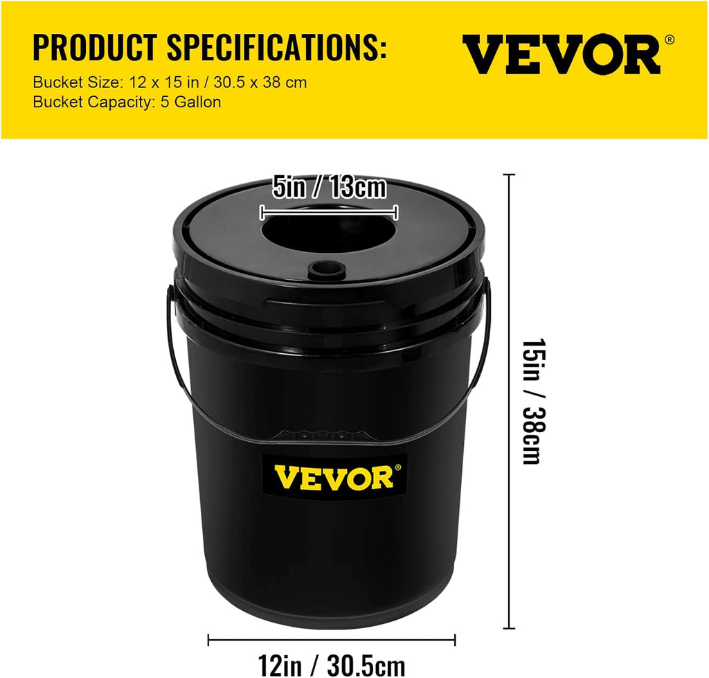 VEVOR DWC Hydroponic System  5 Gallon 8 Buckets  Deep Water Culture Growing Bucket  Hydroponics Grow Kit with Pump  Air Stone and Water Level Device  for Indoor/Outdoor Leafy Vegetables