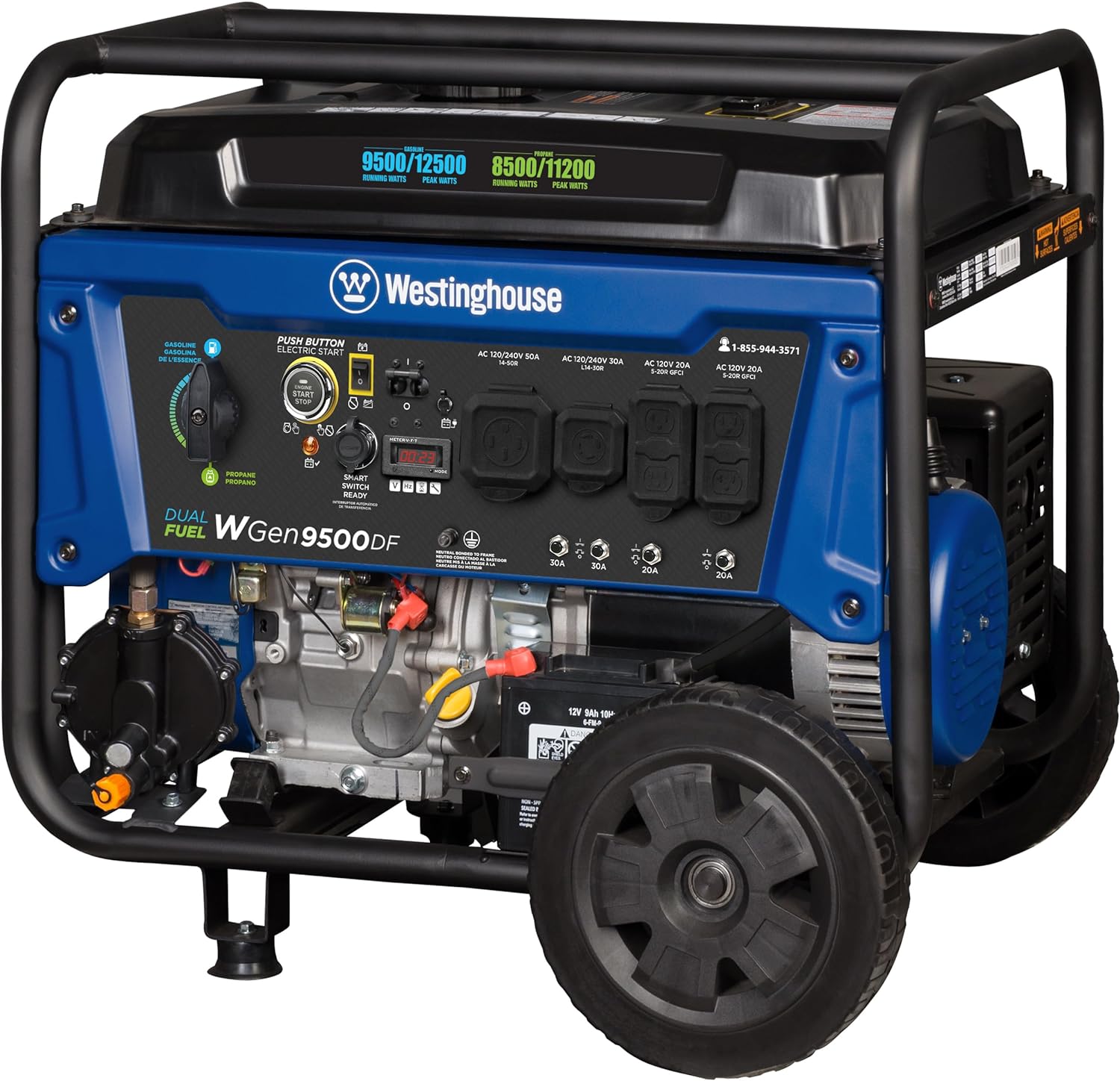 Westinghouse 12500 Watt Dual Fuel Home Backup Portable Generator  Remote Electric Start  Transfer Switch Ready  Gas and Propane Powered