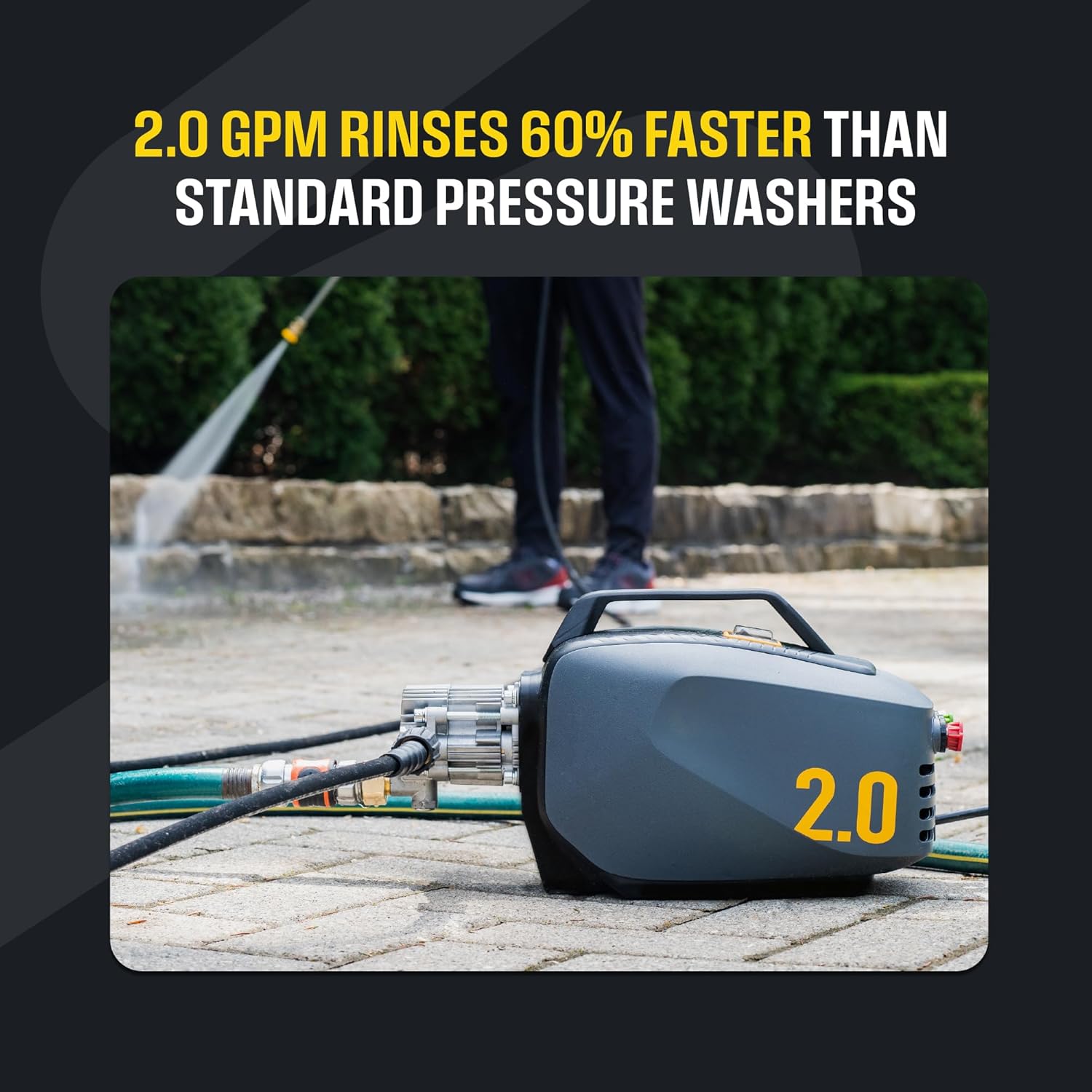 Active 2.0 Electric Pressure Washer – 2.0 GPM high Pressure Washer for DIY at Home car wash  Detailing and Other Cleaning transformations with 1800 Peak PSI