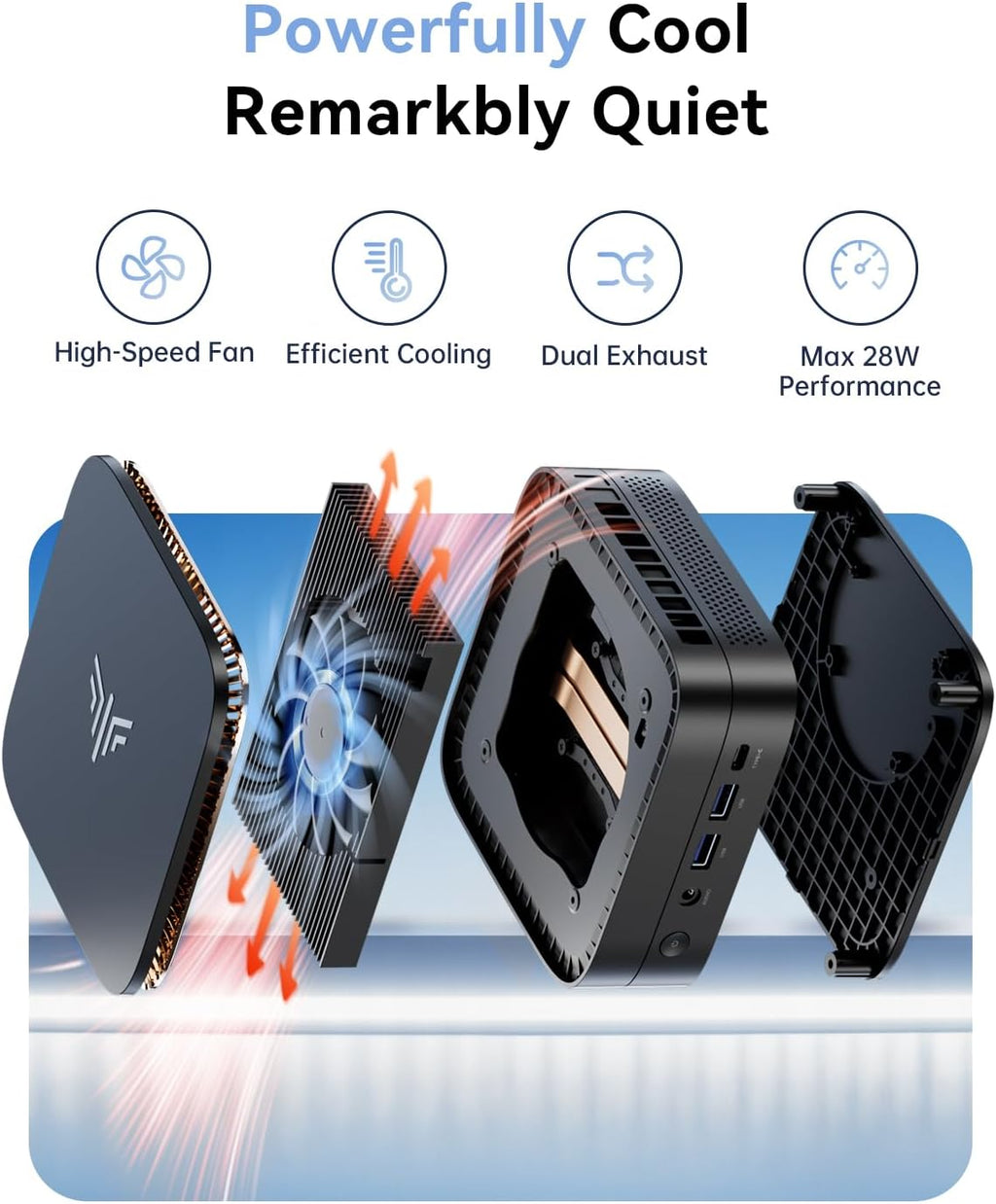 KAMRUI P1 Mini PC  AMD Ryzen 4300U (Beats 3500U/3200U/N150/i3 10110U Up to 3.7 GHz) Mini Computer 16GB DDR4 RAM 512GB M.2 SSD  Small Pc Dual 4K  HTPC  Ethernet  WiFi  BT for Business  Office  Home