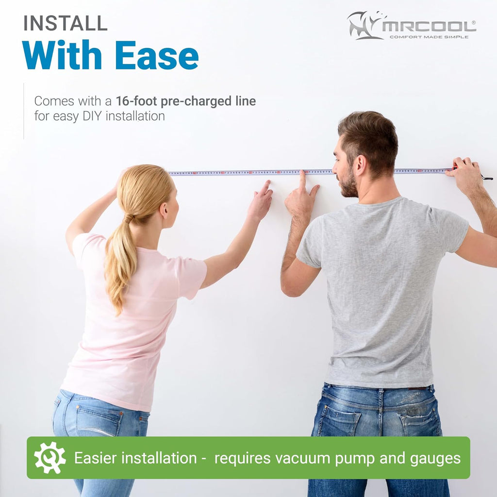 MRCOOL 12000 BTU 115V Ductless Inverter Mini Split Air Conditioner & Heat Pump System, Easy Pro Series - Wall-Mounted AC Unit w/Heating and Cooling for Home, Office & Commercial Space