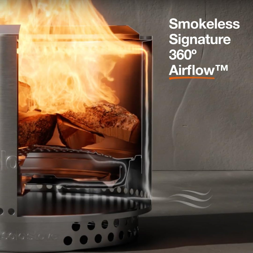 Solo Stove Bonfire with Stand | 19.5" Smokeless Fire Pit  Removable Ash Pan | Portable Stainless Steel Wood Burning Outdoor Fireplace  Ideal for 4–6 People  21.75 lbs