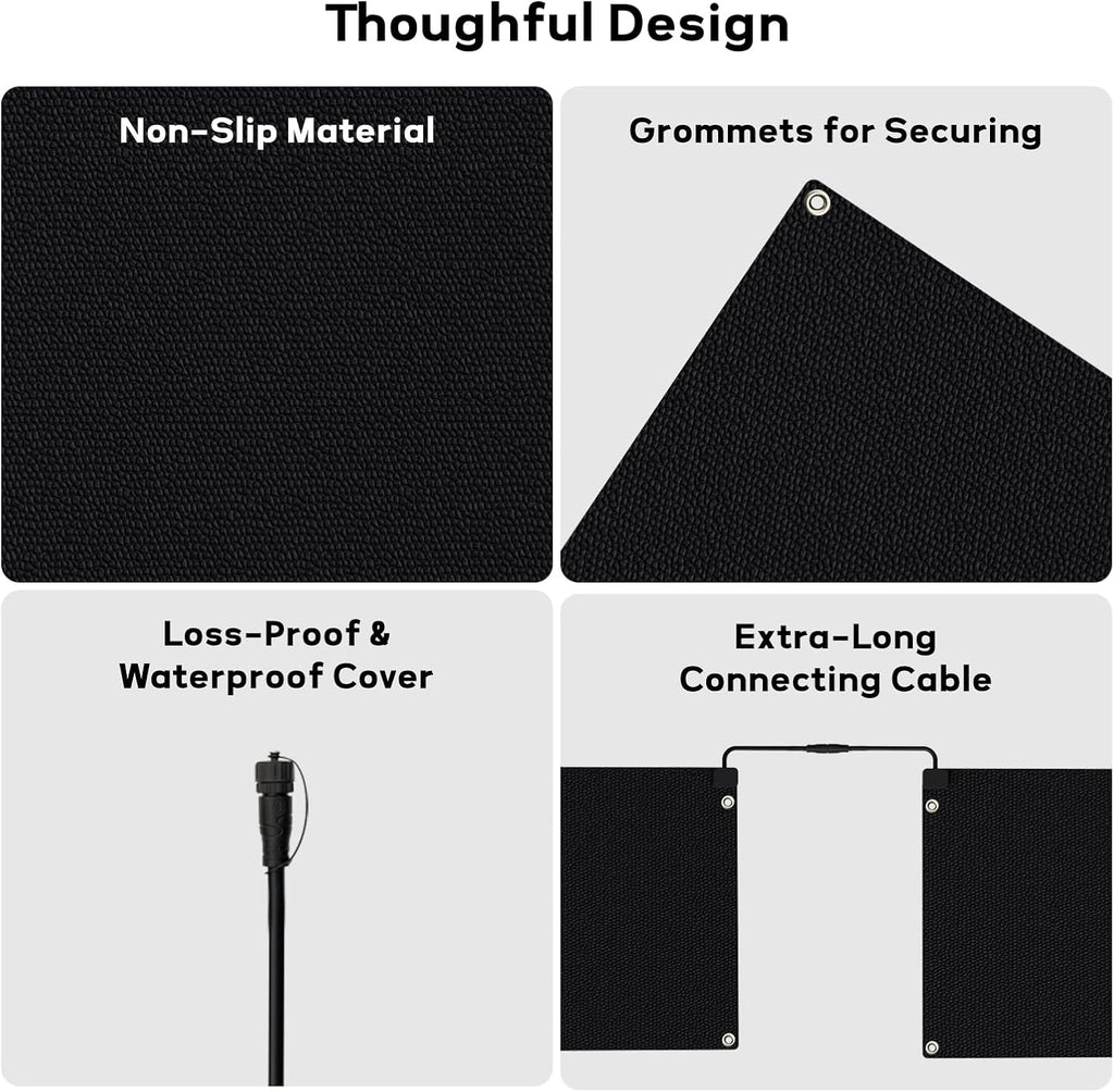 MEASUREMAN Snow Melting Mats 20 x 60 Inch 3PCS  Rubber Heated Mat for Walkways  Sidewalks with Anti-Slip Surface  GFCI Leakage Protection Plug