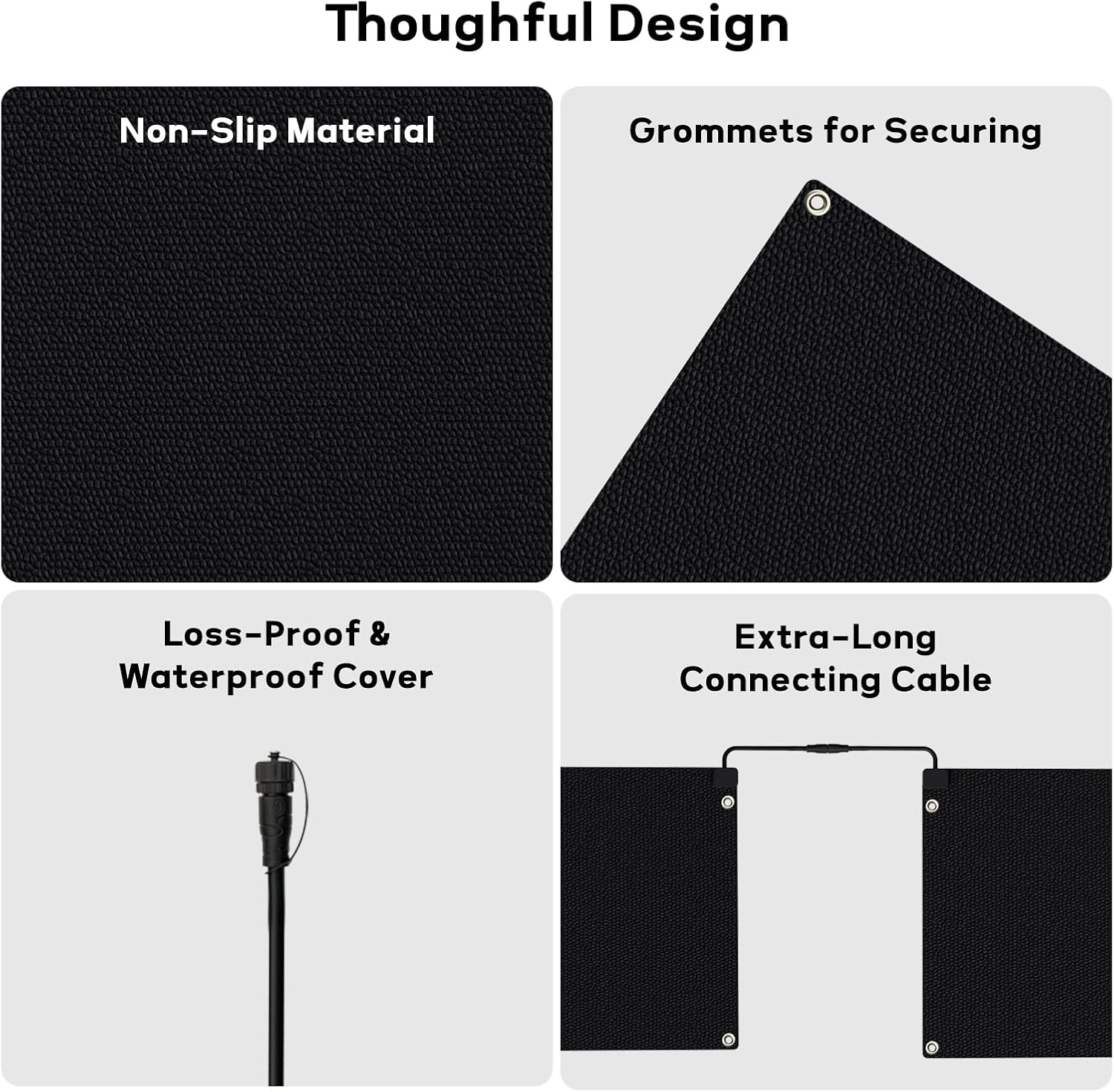 MEASUREMAN Snow Melting Mats 20 x 60 Inch 3PCS  Rubber Heated Mat for Walkways  Sidewalks with Anti-Slip Surface  GFCI Leakage Protection Plug
