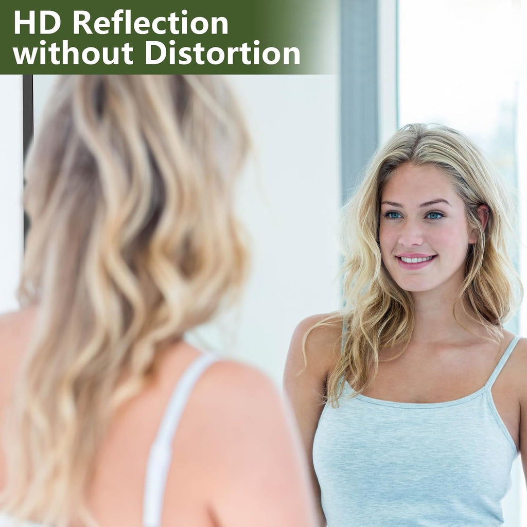 MELOMOIR 44"x72" Oversized Floor Mirror, Freestanding, Large Full Body Mirror for Bedroom, Living Room & Gym - Black Mirror with Tempered Glass