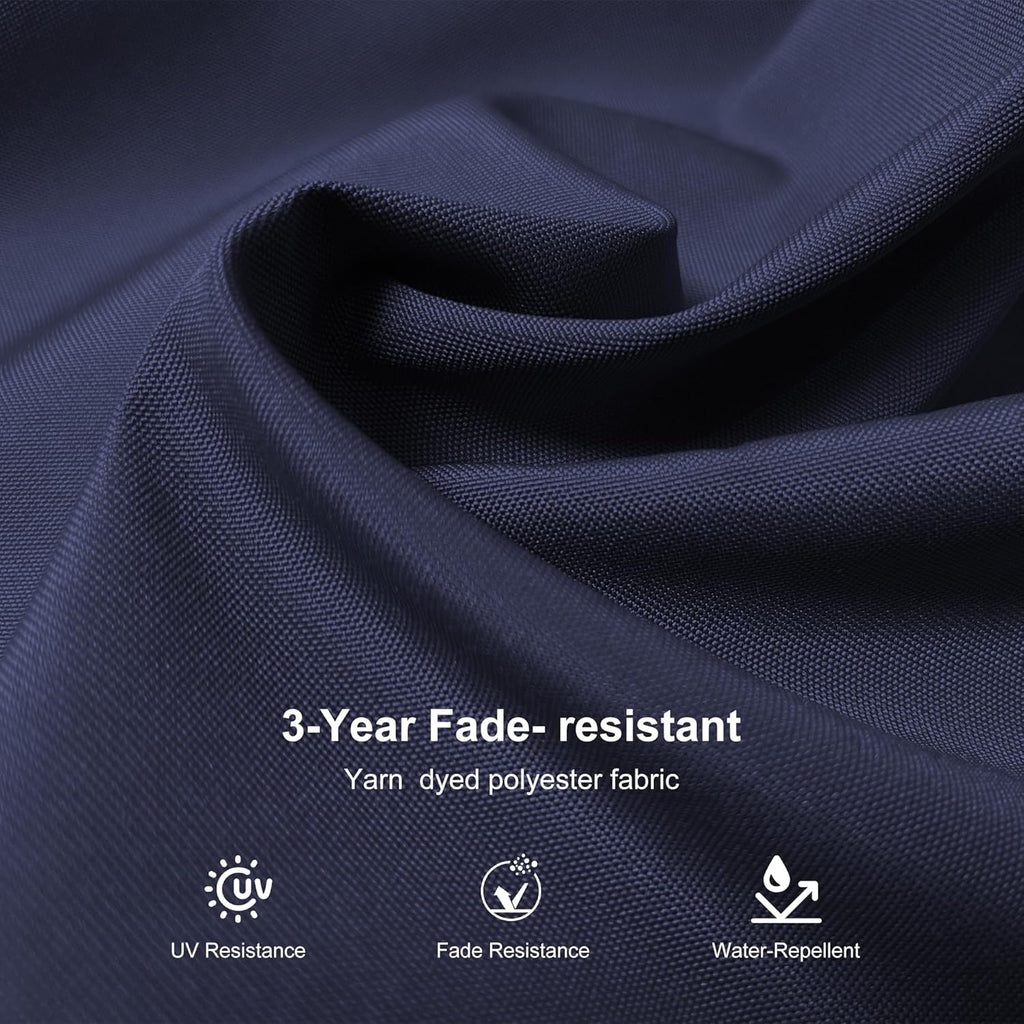 PURPLE LEAF 10' × 13' Patio Umbrella With Base White Cantilever Umbrella Square Outdoor Offset Umbrella Windproof with 360° Rotation for Garden Deck Pool, Navy Blue