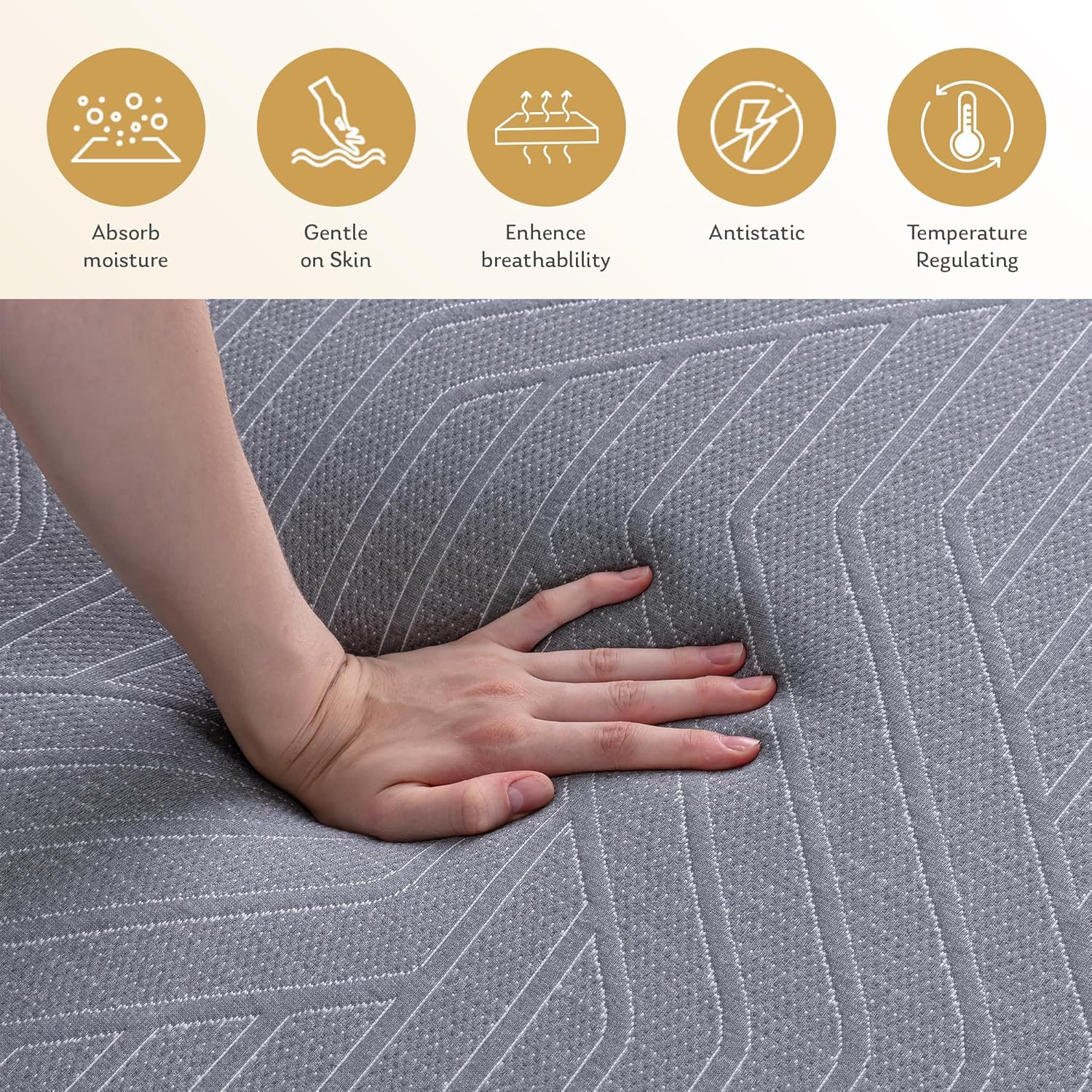 EGOHOME 14 Inch Queen Mattress, Copper Gel Memory Foam Mattress for Pain Relief, Therapeutic Mattress in a Box, CertiPUR-US Certified, Fiberglass Free Medium Mattress, Black