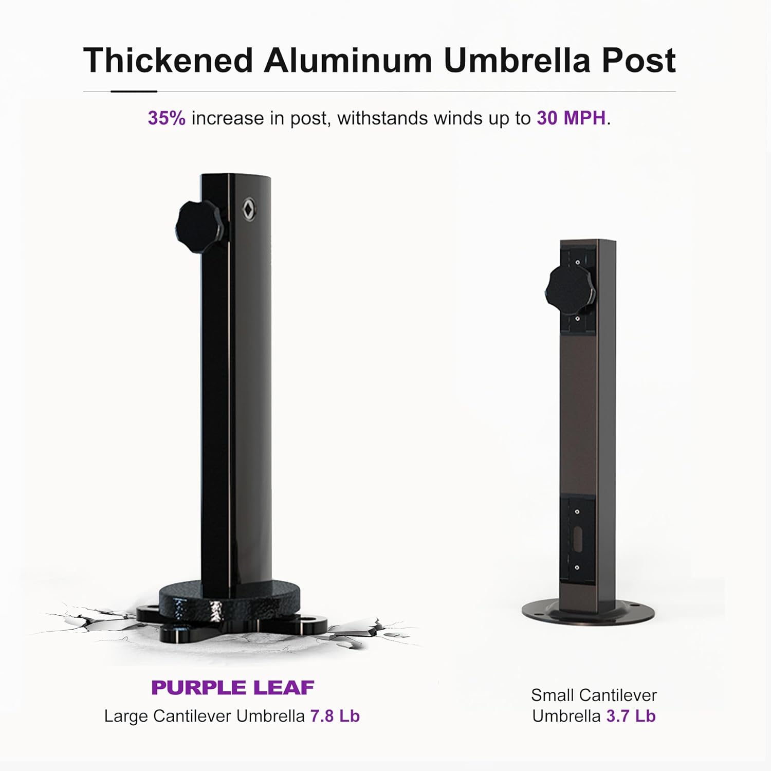 PURPLE LEAF 9' X 12' Cantilever Outdoor Umbrellas Large Patio Umbrella Hanging Double Top Rectangle Offset Umbrella with 360°Rotation Tilting Umbrella Outdoor Patio  Grey