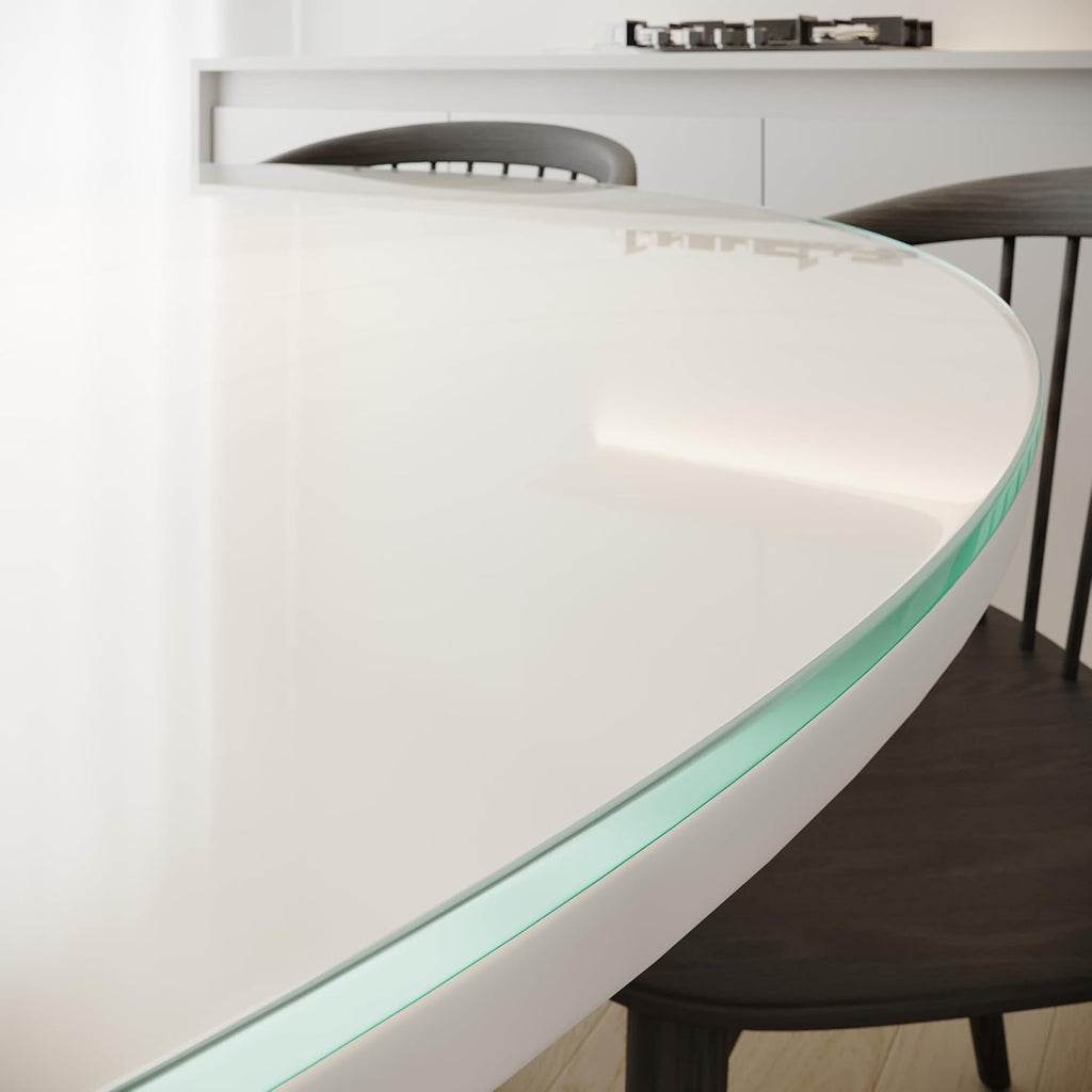 Royalty 48" Inch Round Tempered Glass Table Top – Clear Table Top Glass – Useful for Replacement  Tabletop Protector  Patio  Dining  Coffee  Desks - 1/4" Thick Flat Polished Edge