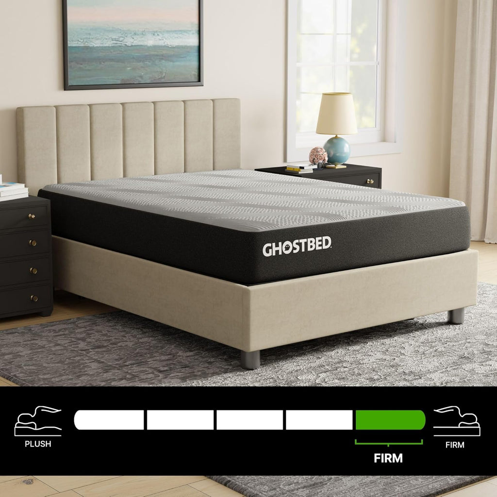 GhostBed Adjustable Bed Frame Power Base with 11" Ultimate Memory Foam Mattress Bundle - Electric Bed Base with Lumbar Support - Zero Gravity and Massage Settings - Queen