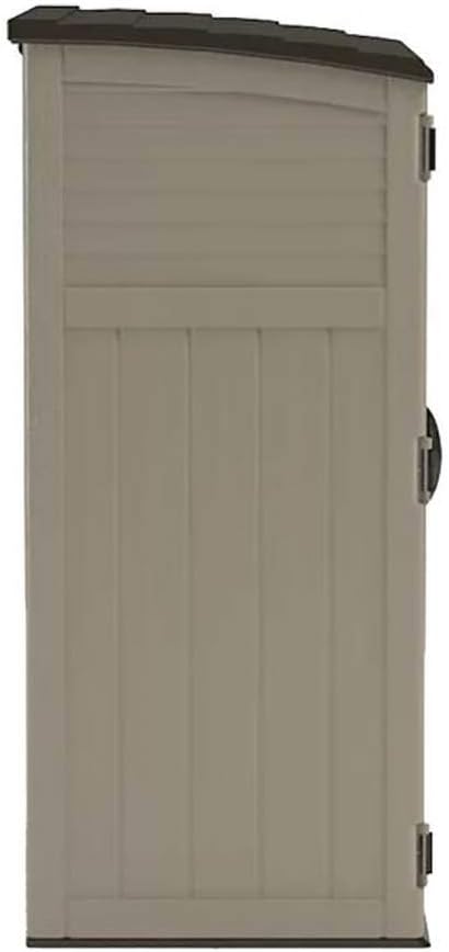 Suncast Outdoor Storage Shed  Water Resistant Resin Vertical Outdoor Storage Cabinet for Patio  Garden Tools  Cushions  & Equipment  Weatherproof Multi-Wall Design  54 cu. ft.  Made in USA