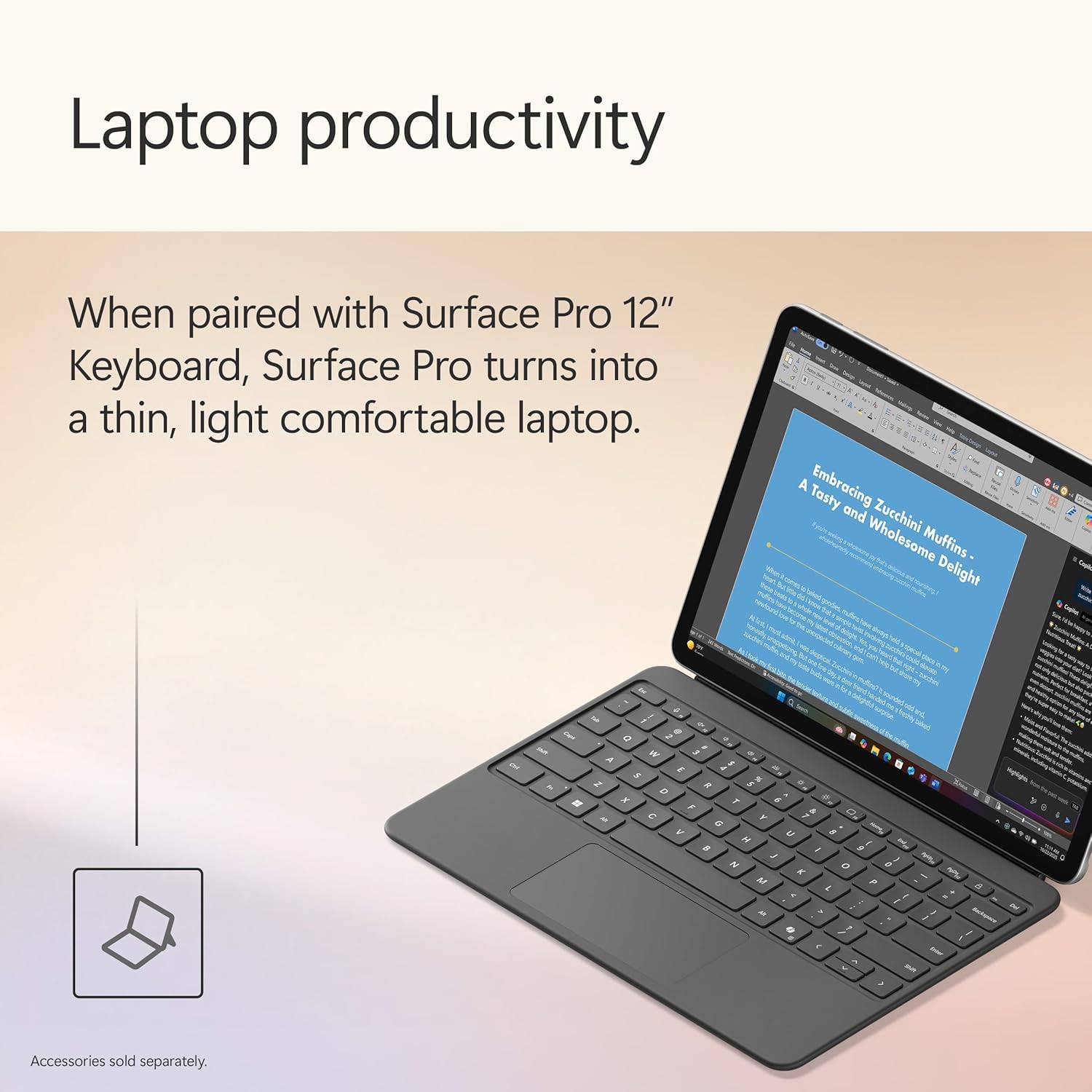 Microsoft Surface Pro 2-in-1 Laptop/Tablet (2025)  Windows 11 Copilot+ PC  12" Touchscreen Display  Snapdragon X Plus (8 Core)  16GB RAM  512GB Storage  Platinum