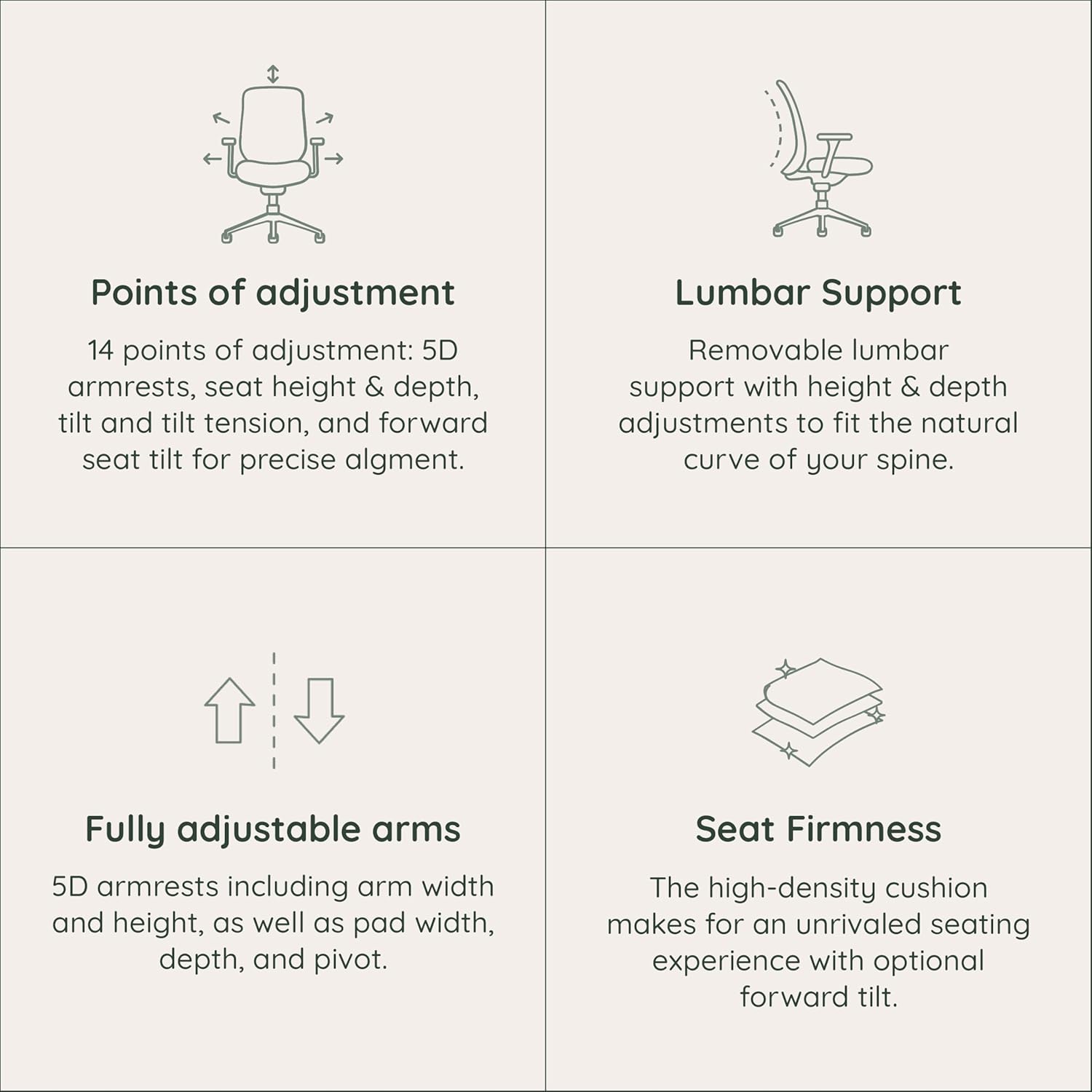 Branch Ergonomic Chair Pro - Mesh Office Chair with 14 Points of Adjustment - Height, Depth & Tilt Adjustable - 5D Armrests - Forward Tilt, Smooth Recline, and Lumbar Support - Mineral