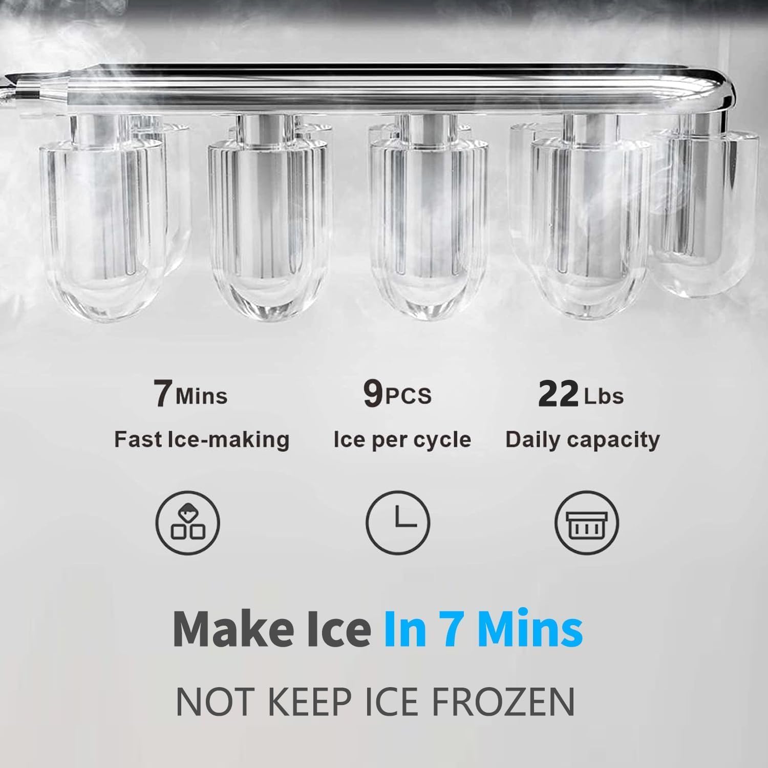 IKT Self-Clean Bottom Loading Hot and Cold Water Dispenser with Ice Maker Machine for 5 Gallon Bottle 22lbs Daily Capacity Ice Full Alert Black