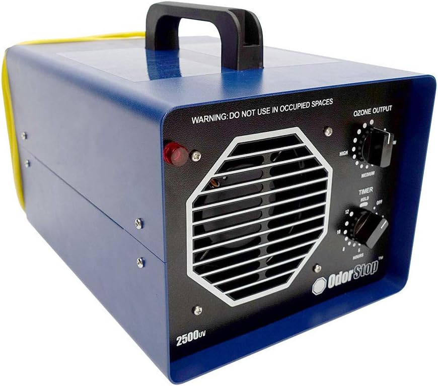 OdorStop OS2500UV Professional Grade Ozone Generator Ionizer for Areas of 2500 Square Feet+, For Deodorizing and Purifying Medium Size Areas Such as Hotel Rooms, Offices, and Basements