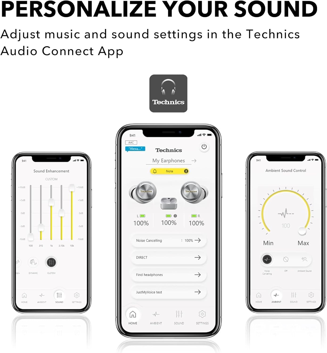 Technics Reference Class Hi-Fi Wireless Earbuds  Dolby Atmos  Head Tracking  Adaptive Noise Cancelling  3 Device Multipoint  10-hr Battery  Wireless Charging  in Ear Headphones - EAH-AZ100-K (Black)