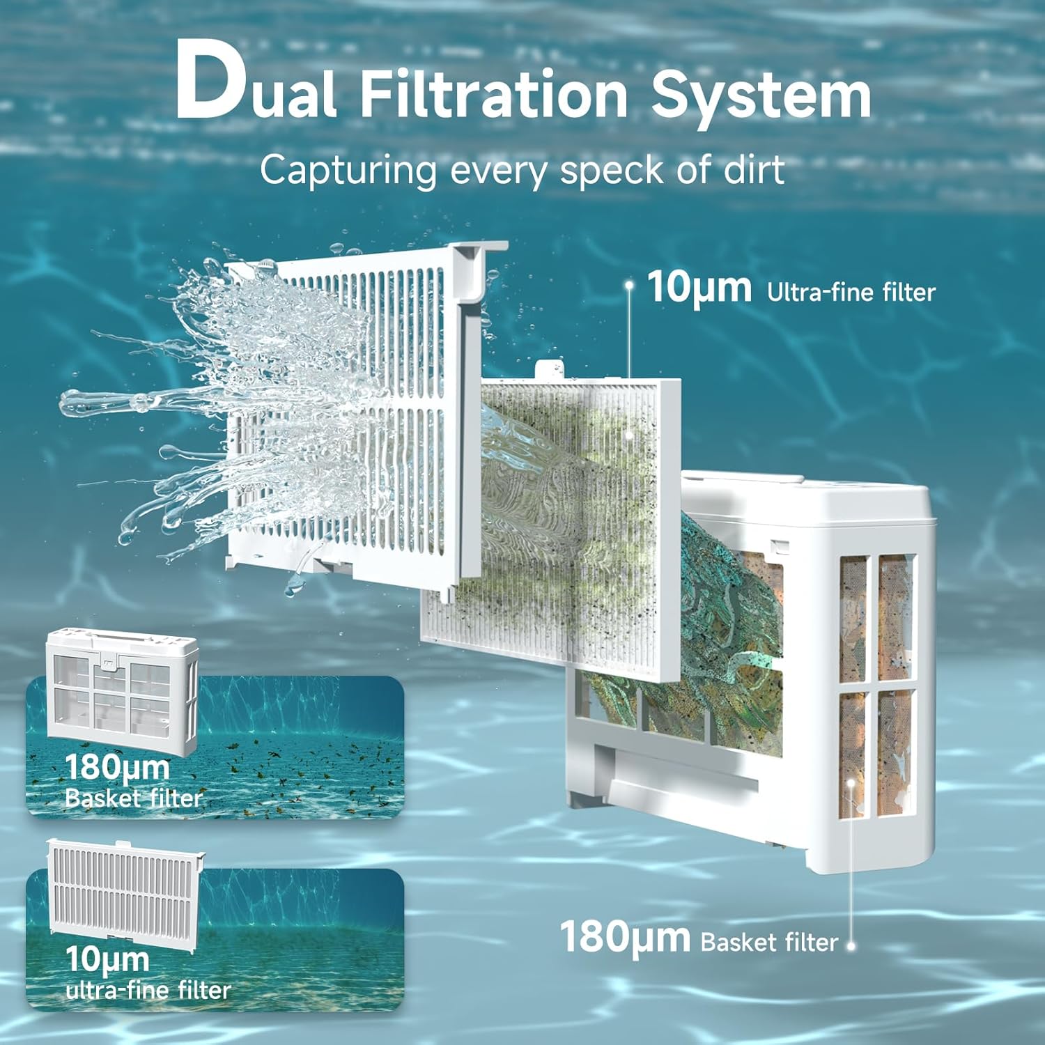 (2026 Upgraded) WYBOT C2 Cordless Robotic Pool Cleaner  Dual Filtration  Wall Climbing & Waterline Cleaning  App Scheduling  Smart Navigation  Pool Vacuum for Inground/Above Ground Pools-2152 Sq.ft