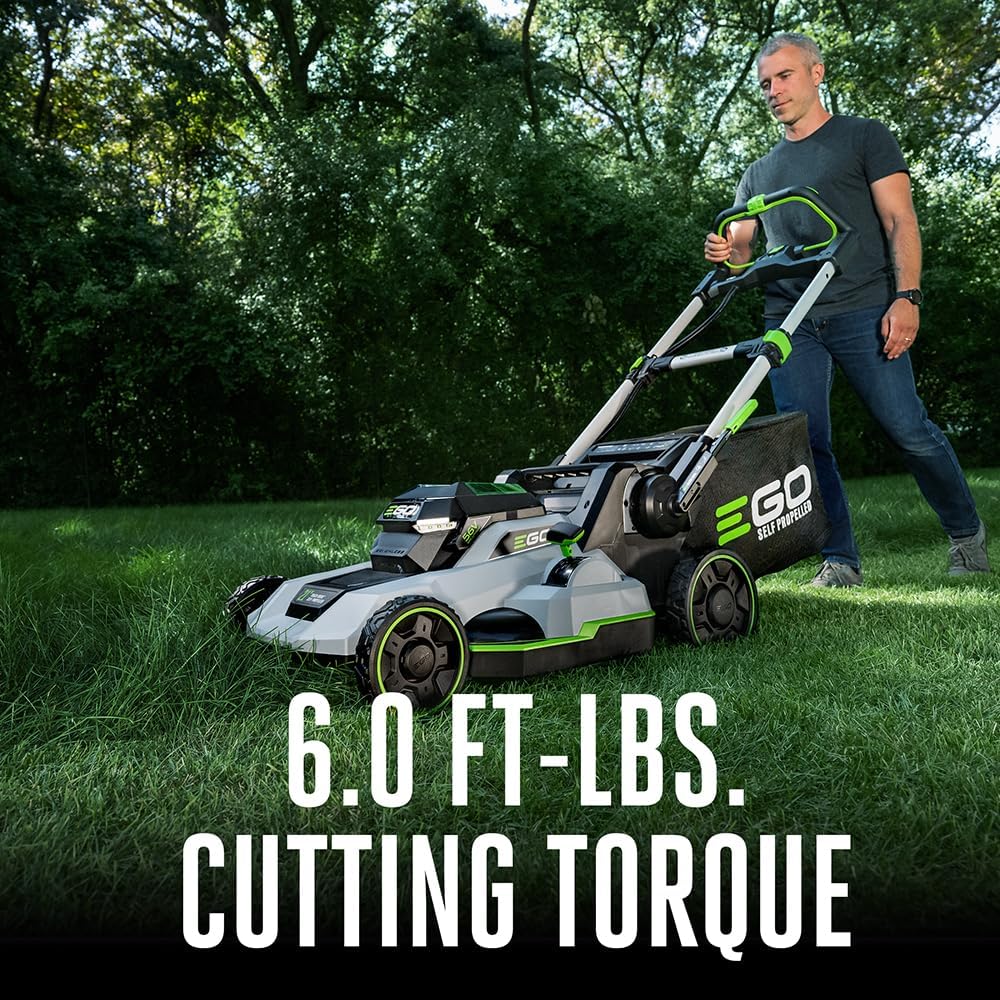 EGO POWER+ Electric Lawn Mower  Self-Propelled Cordless with Touch Drive  Includes 56V 6.0Ah Battery  4.0Ah Battery and Rapid Charger - LM2123SP-2