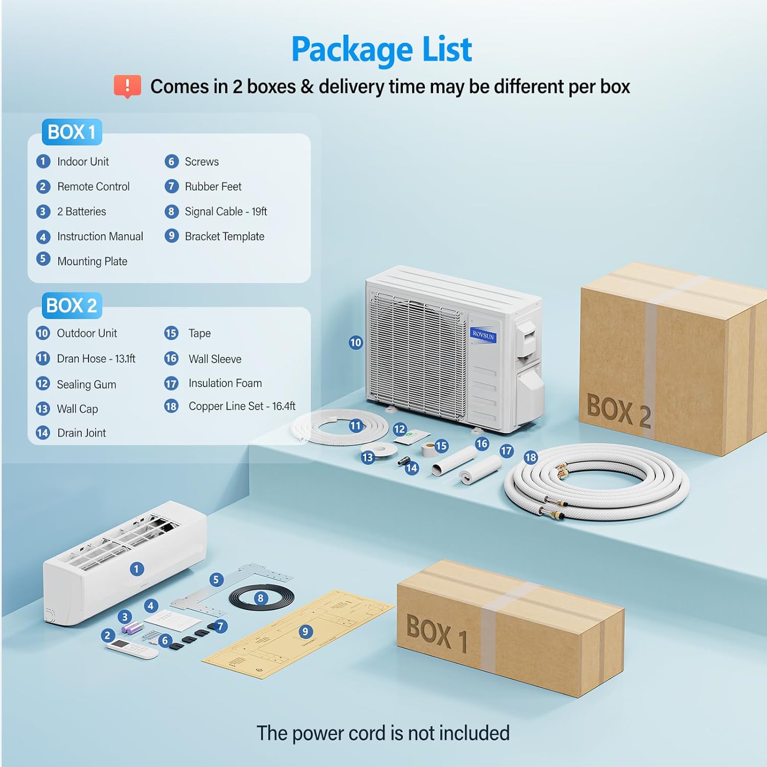 ROVSUN 12000 BTU Wifi Enabled Mini Split Air Conditioner & Heater with Inverter, 21 SEER2 Energy Saving 115V Ductless Split AC Unit with Pre-Charged Condenser, Heat Pump & Installation Kit