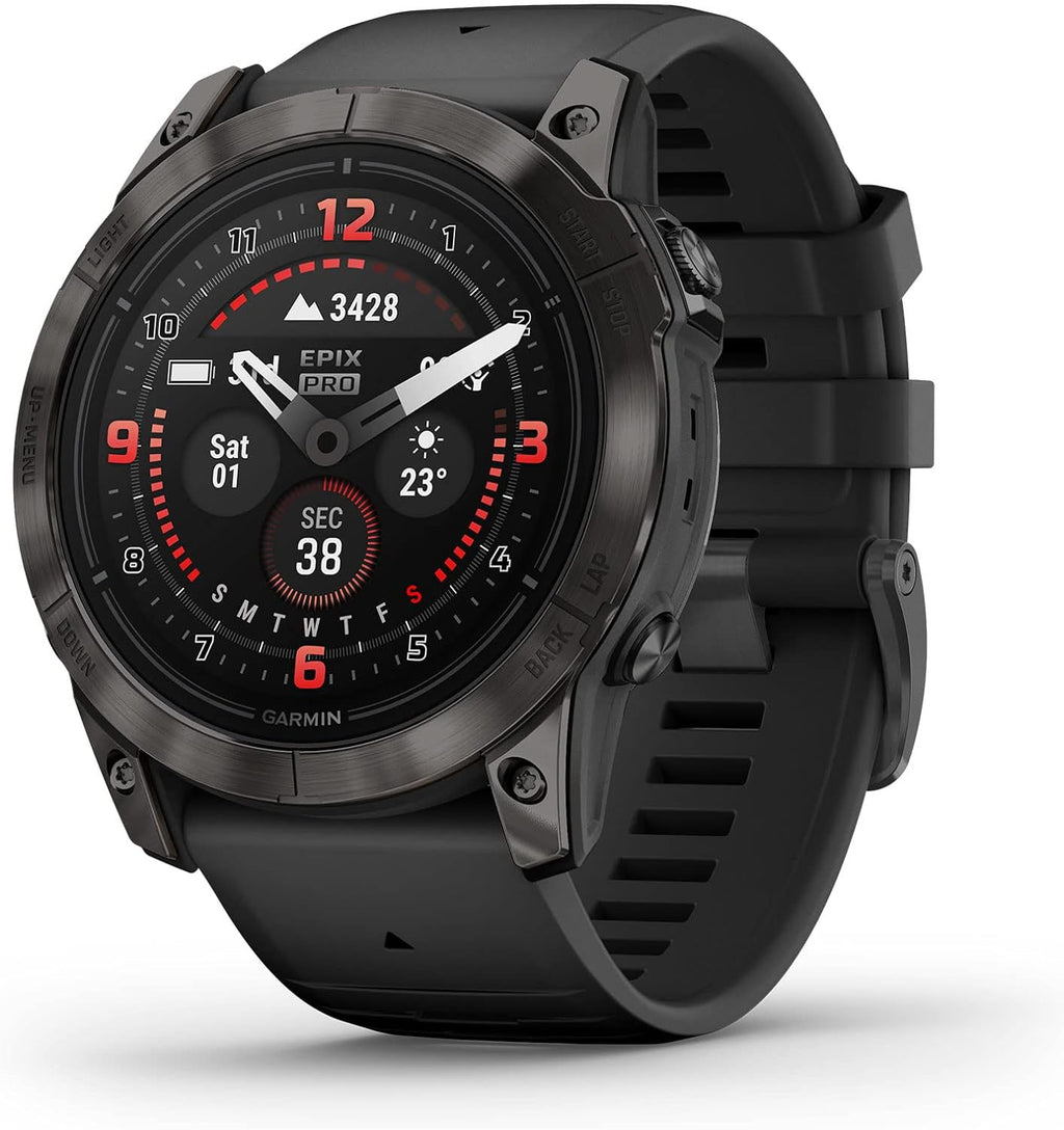 Garmin epix Pro (Gen 2) Sapphire Edition  51mm  High Performance Smartwatch  Advanced Training Technology  Built-in Flashlight  Black
