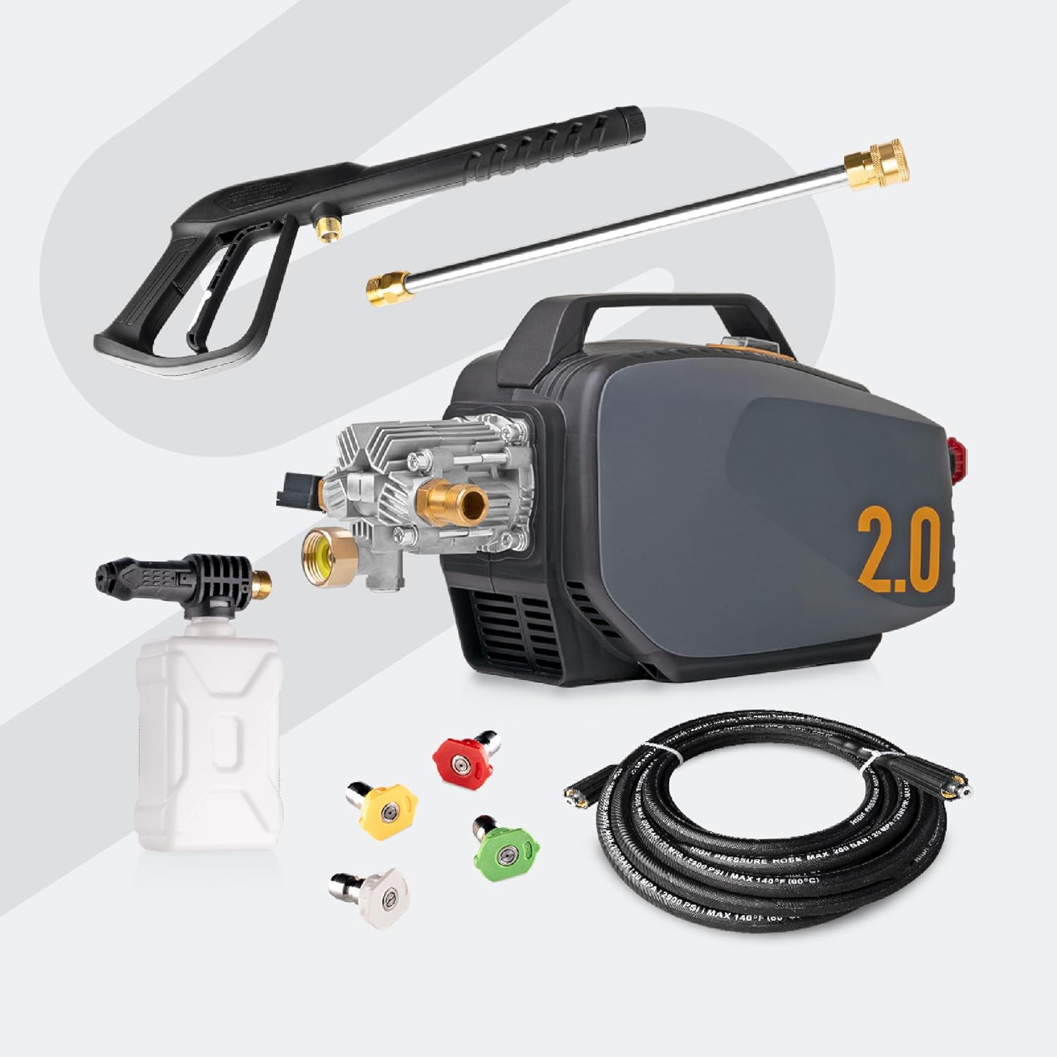 Active 2.0 Electric Pressure Washer – 2.0 GPM high Pressure Washer for DIY at Home car wash  Detailing and Other Cleaning transformations with 1800 Peak PSI