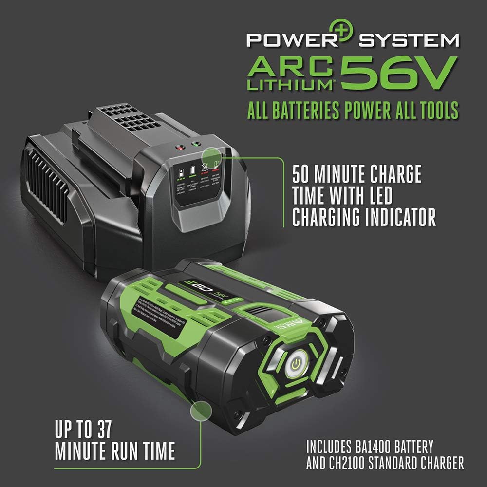 EGO POWER+ String Trimmer  Battery Powered  15" Trimmer for Weeds and Grass with POWERLOAD and Carbon Fiber Split Shaft  Includes 56V 2.5Ah Battery and Charger - ST1521S