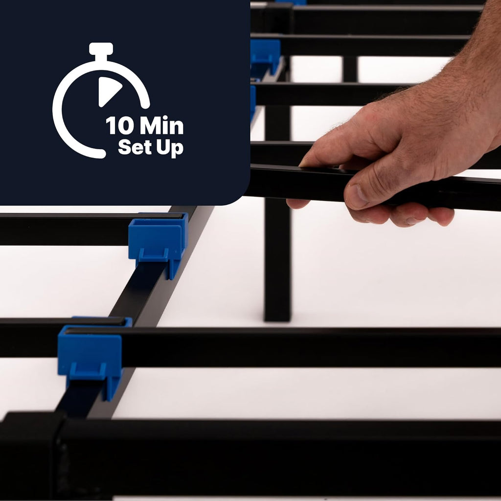 GhostBed Ultimate 11 Inch Memory Foam Mattress with Metal Platform Bed Frame Foundation with Slat Support Bundle - Firm Feel - CertiPUR-US Certified - Twin XL