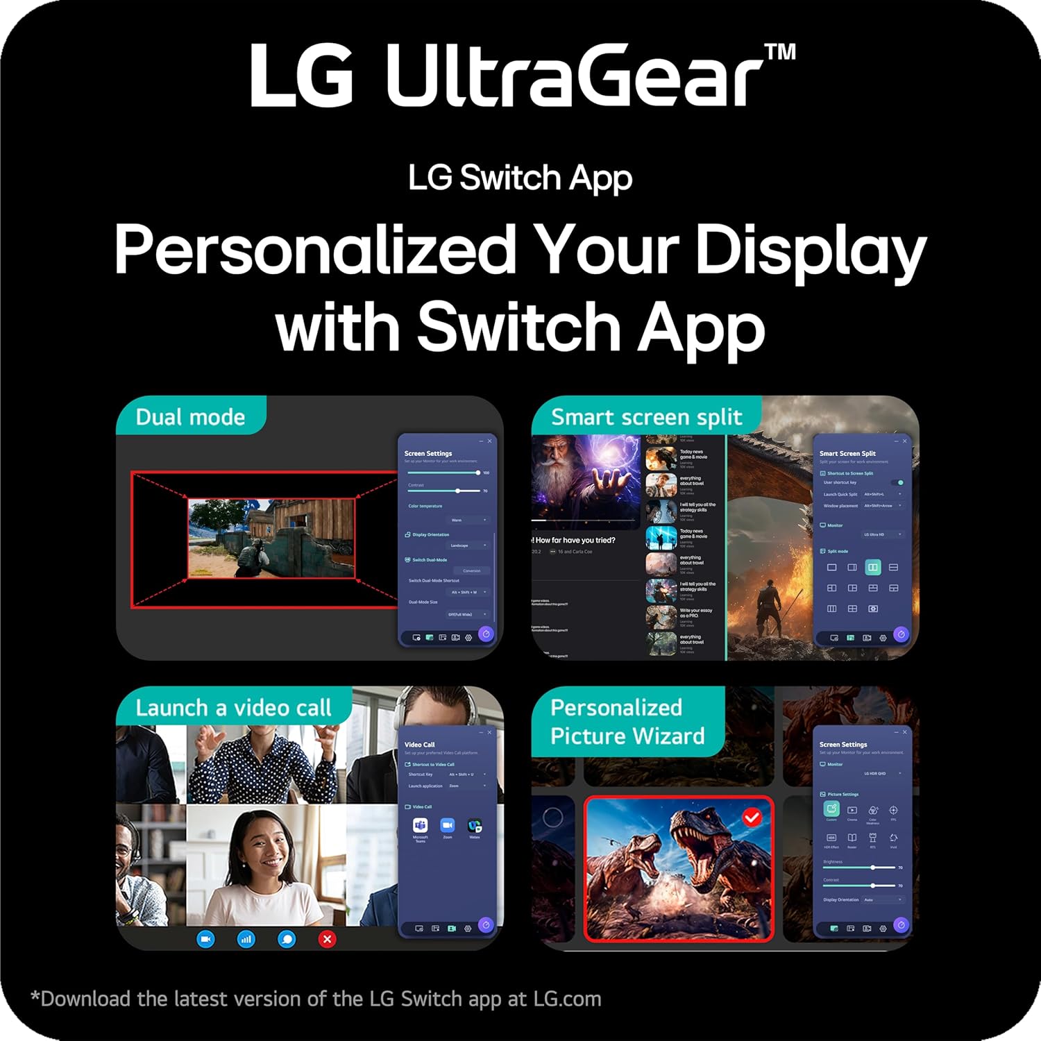 LG 32G600A-B 32-inch Ultragear QHD (2560 x 1440) Curved Gaming Monitor  180Hz  1ms  AMD FreeSync  HDMI  DisplayPort  Tilt/Height/Swivel Adjustable Stand  Black