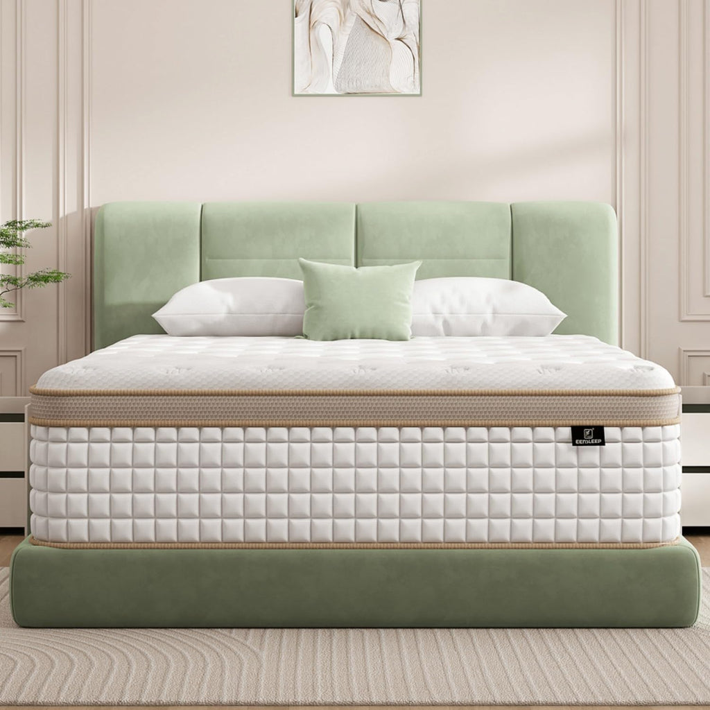King Mattress, Enhanced 14 Inch King Size Hybrid Mattress in a box with Gel Memory Foam & Independent Pocket Springs, Medium Firm, Pressure Relief, Strong Edge Support, 365-Night Trial, CertiPUR-US