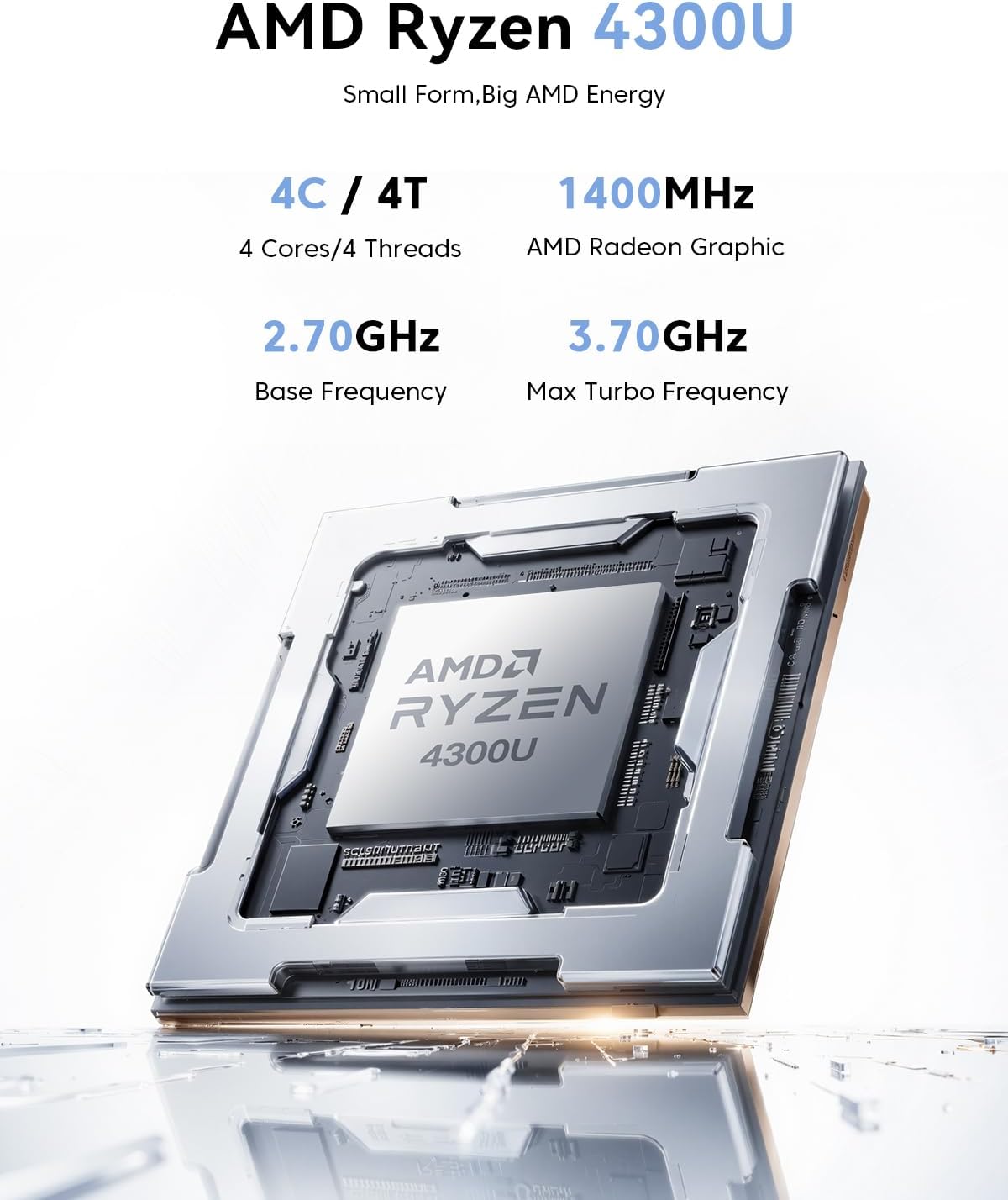 KAMRUI Pinova P1 Mini PC Computer  AMD Ryzen 4300U Processor  16GB DDR4 RAM 256GB M.2 SSD  Mini Desktop Computer Support Triple 4K  USB-C  WiFi  Bluetooth  Ethernet  HTPC for Business  Education  Home